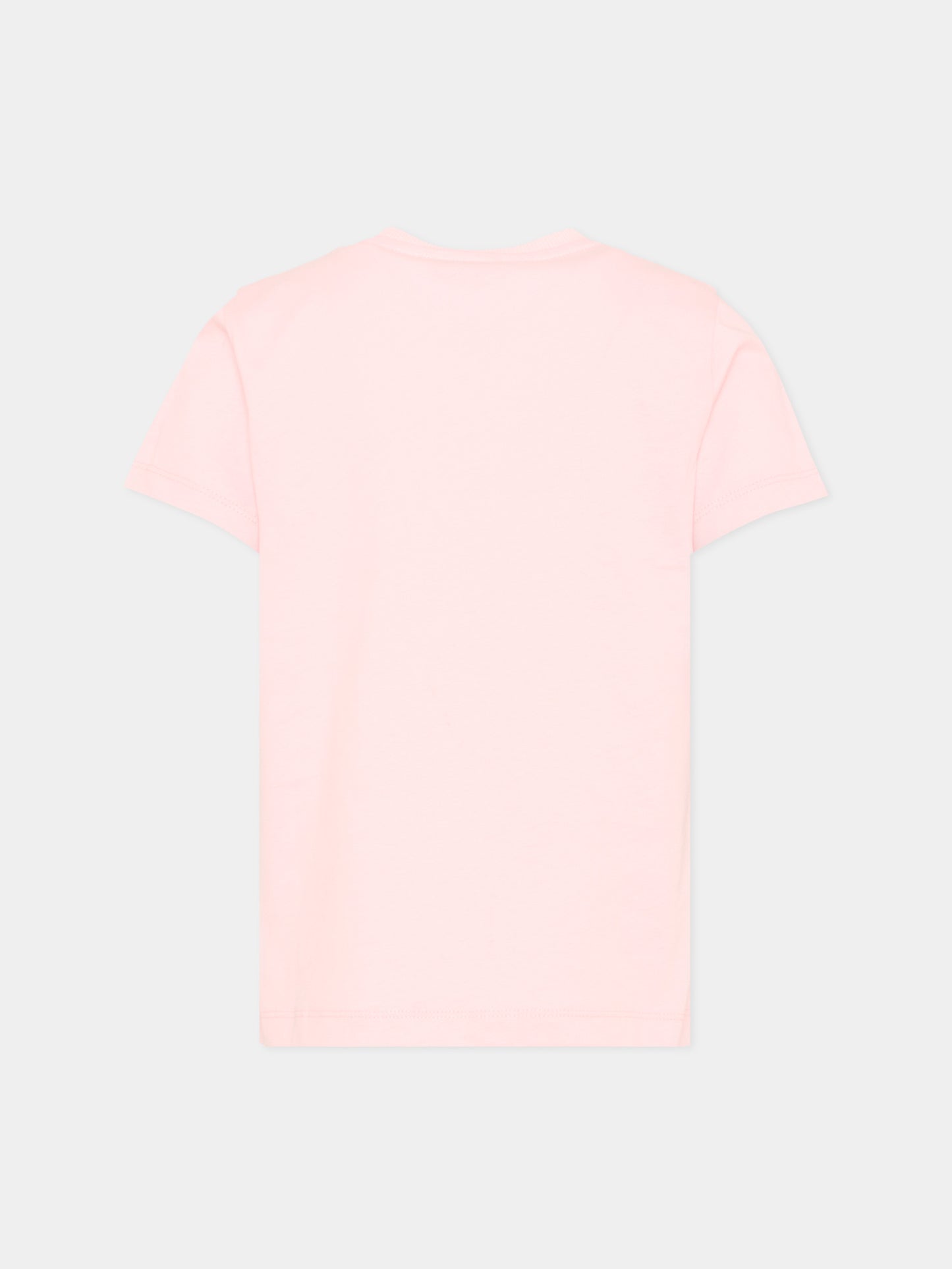 T-Shirt rosa per bambina con logo,Moschino Kids,HUM05I LAA10 50209