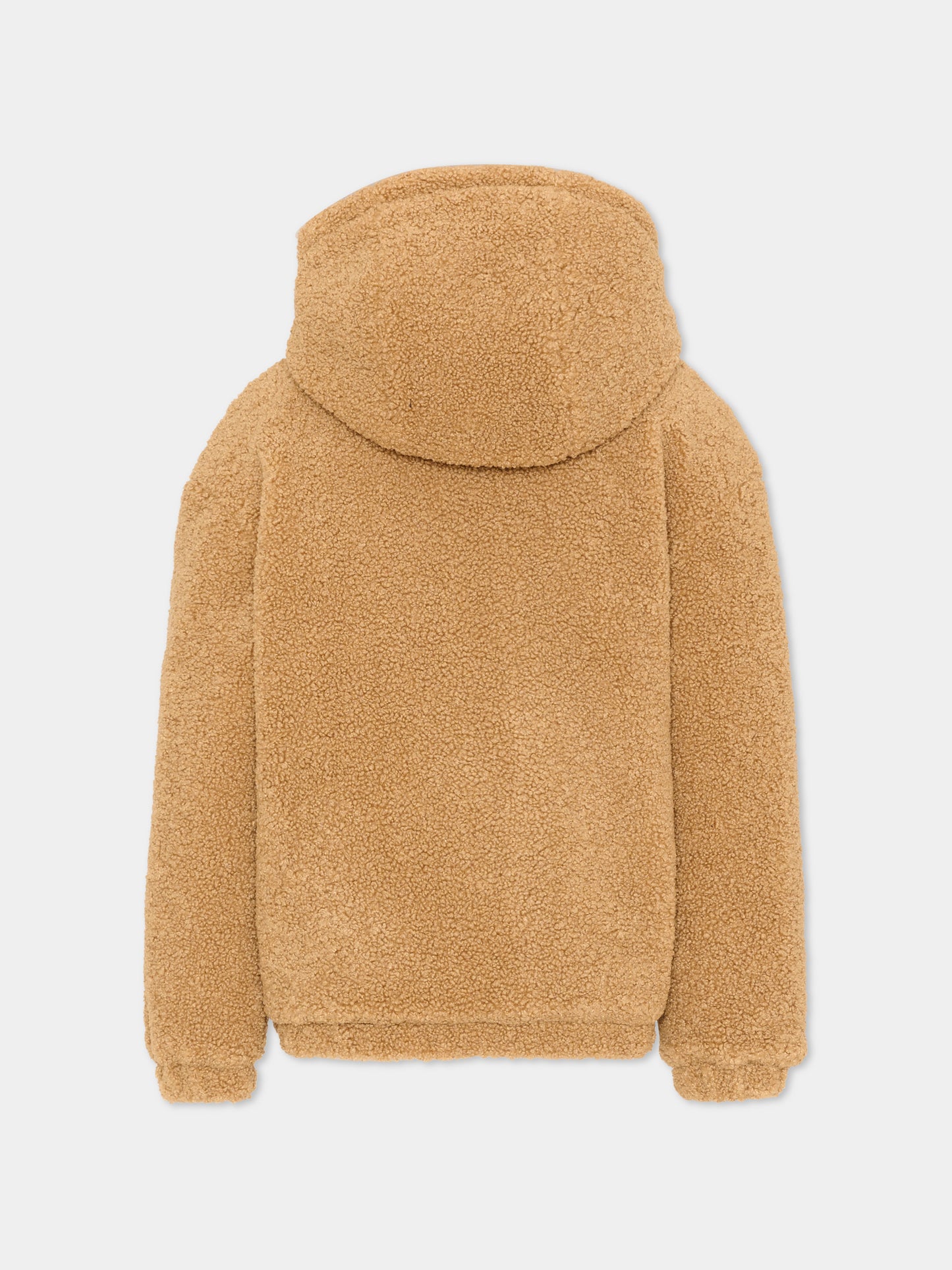 Ecopelliccia beige per bambini con logo,Moschino Kids,HUA008 LIA00 20351