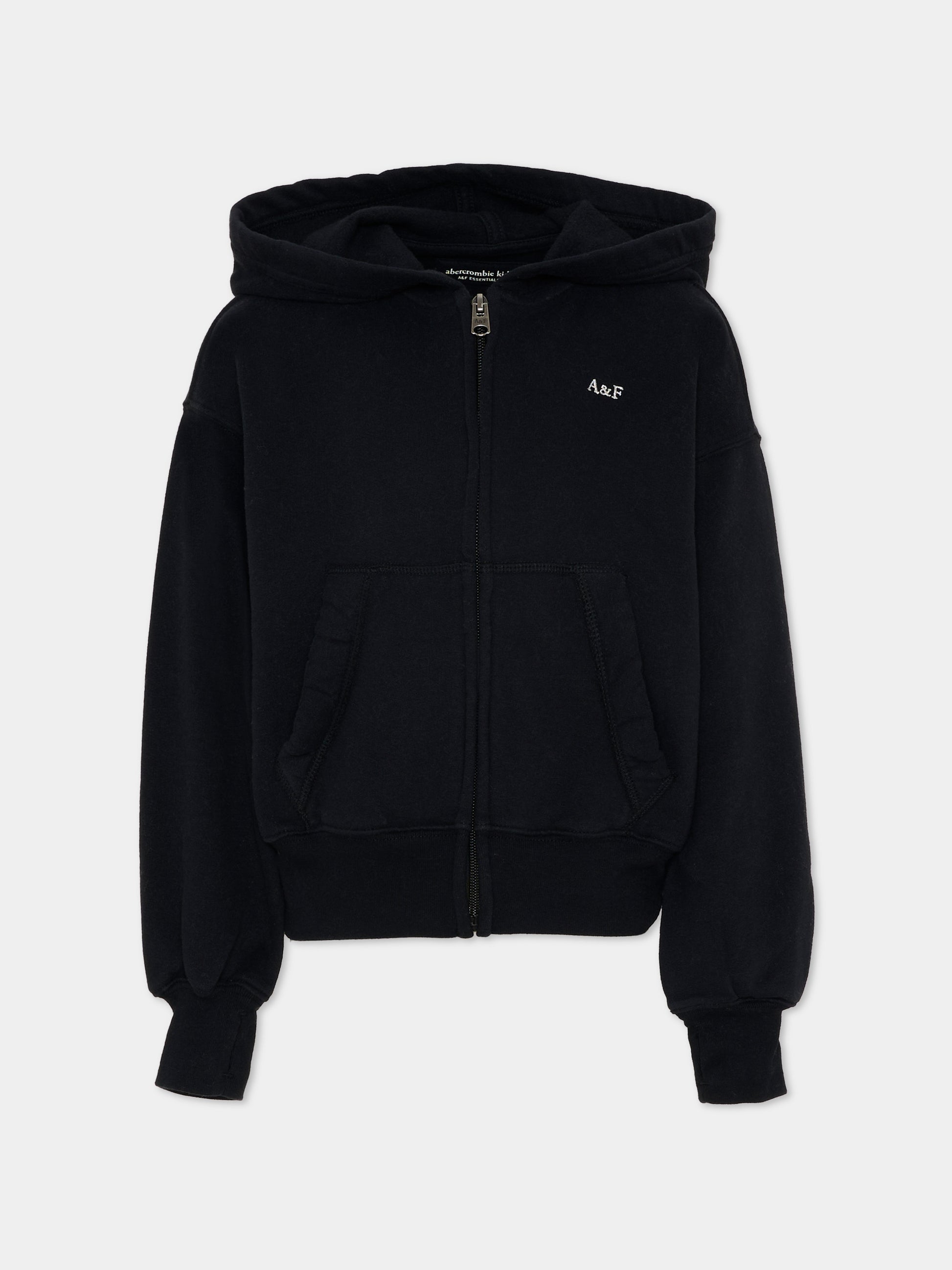 Felpa grigia con zip per bambina,Abercrombie & Fitch,43AF22 K94