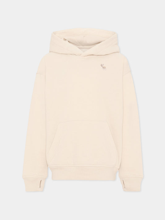 Felpa beige con cappuccio per bambini,Abercrombie & Fitch,93AF04 J95