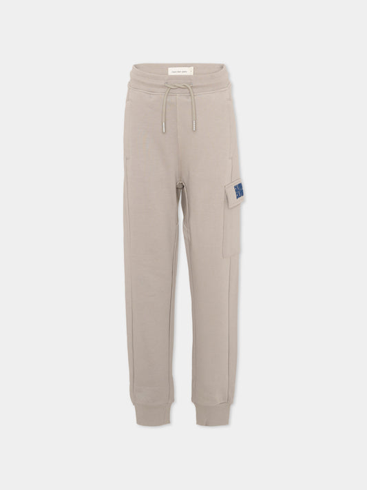 Pantaloni sportivi beige per bambino,Calvin Klein Kids,IB0IB02522 PDN