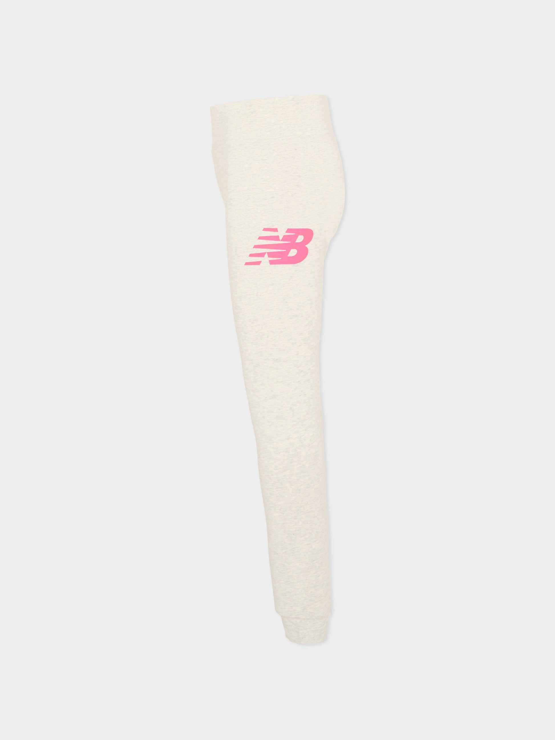 Completo sportivo rosa per bambina con logo floreale,New Balance,LAKG0243 DAB
