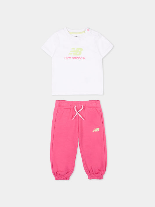 Completo sportivo rosa per neonata logo,New Balance,LAKG0249I BWE