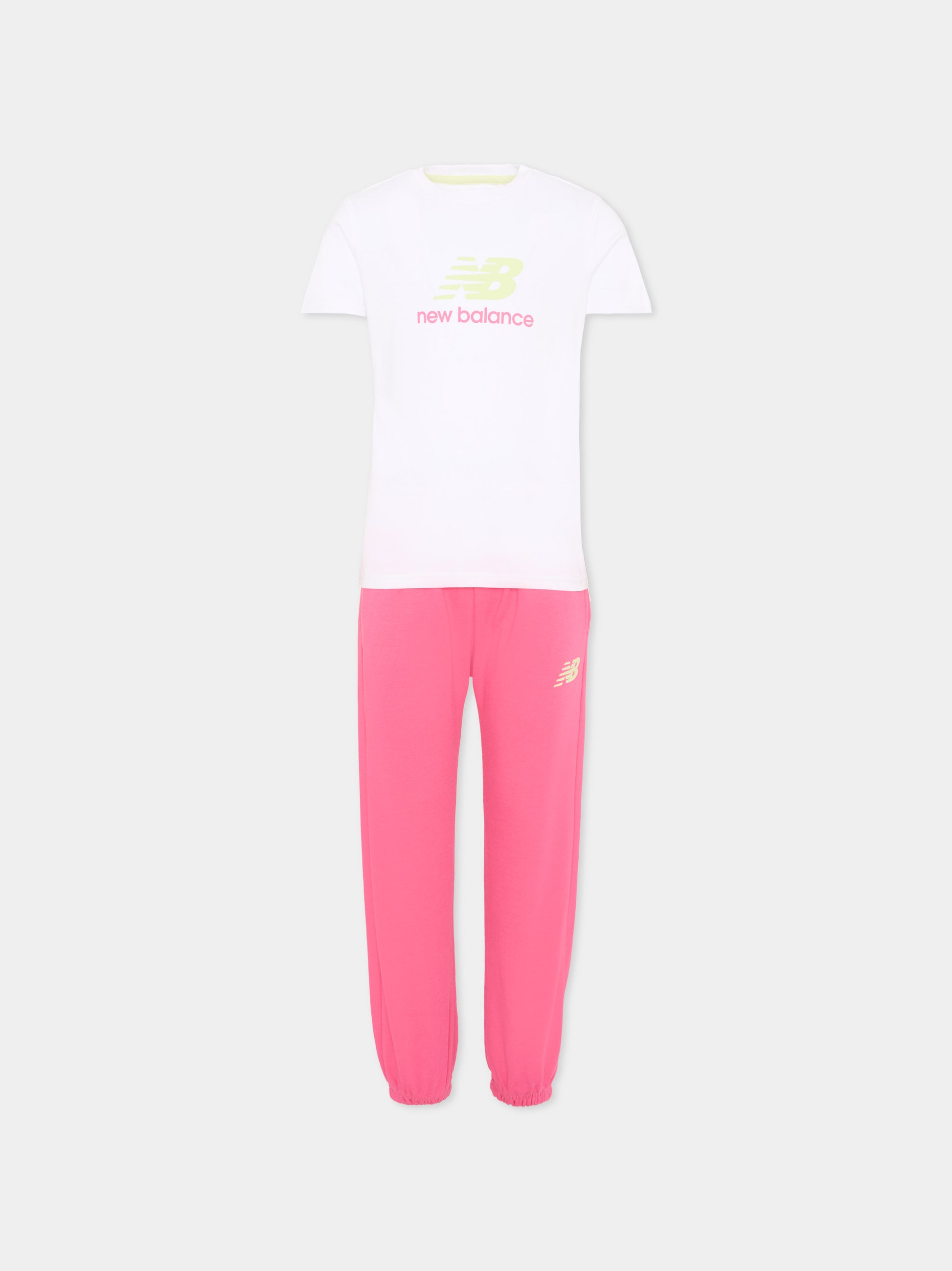 Completo sportivo rosa per bambina logo,New Balance,LAKG0249I BWE