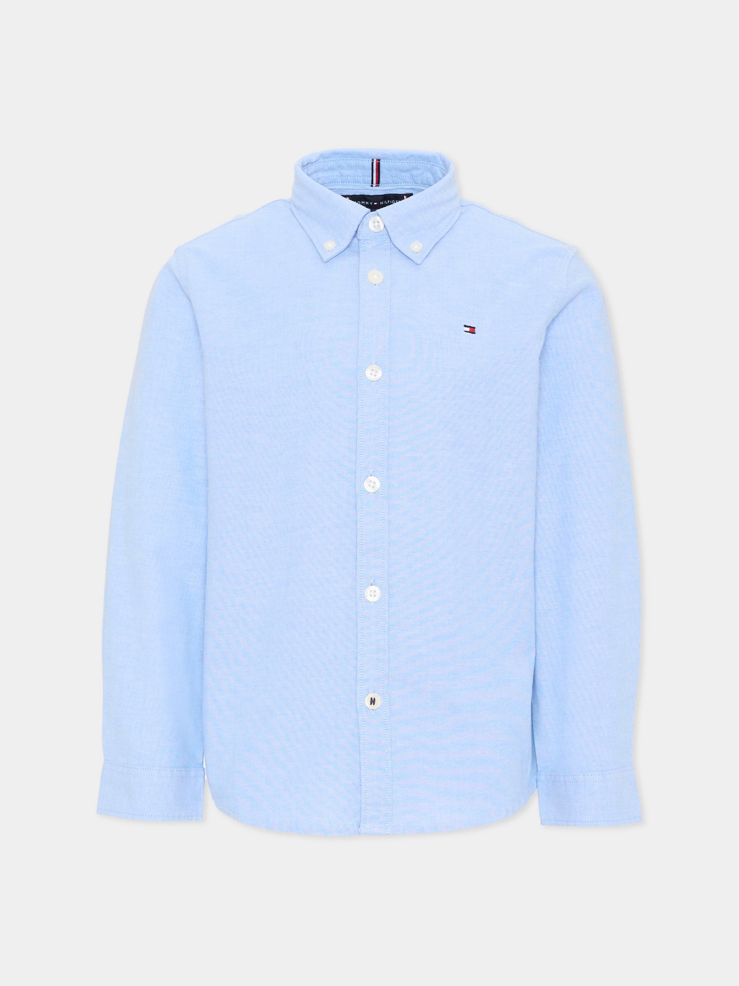 Camicia azzurra per bambino con Tommy flag,Tommy Hilfiger Junior,KB0KB06964 C1S