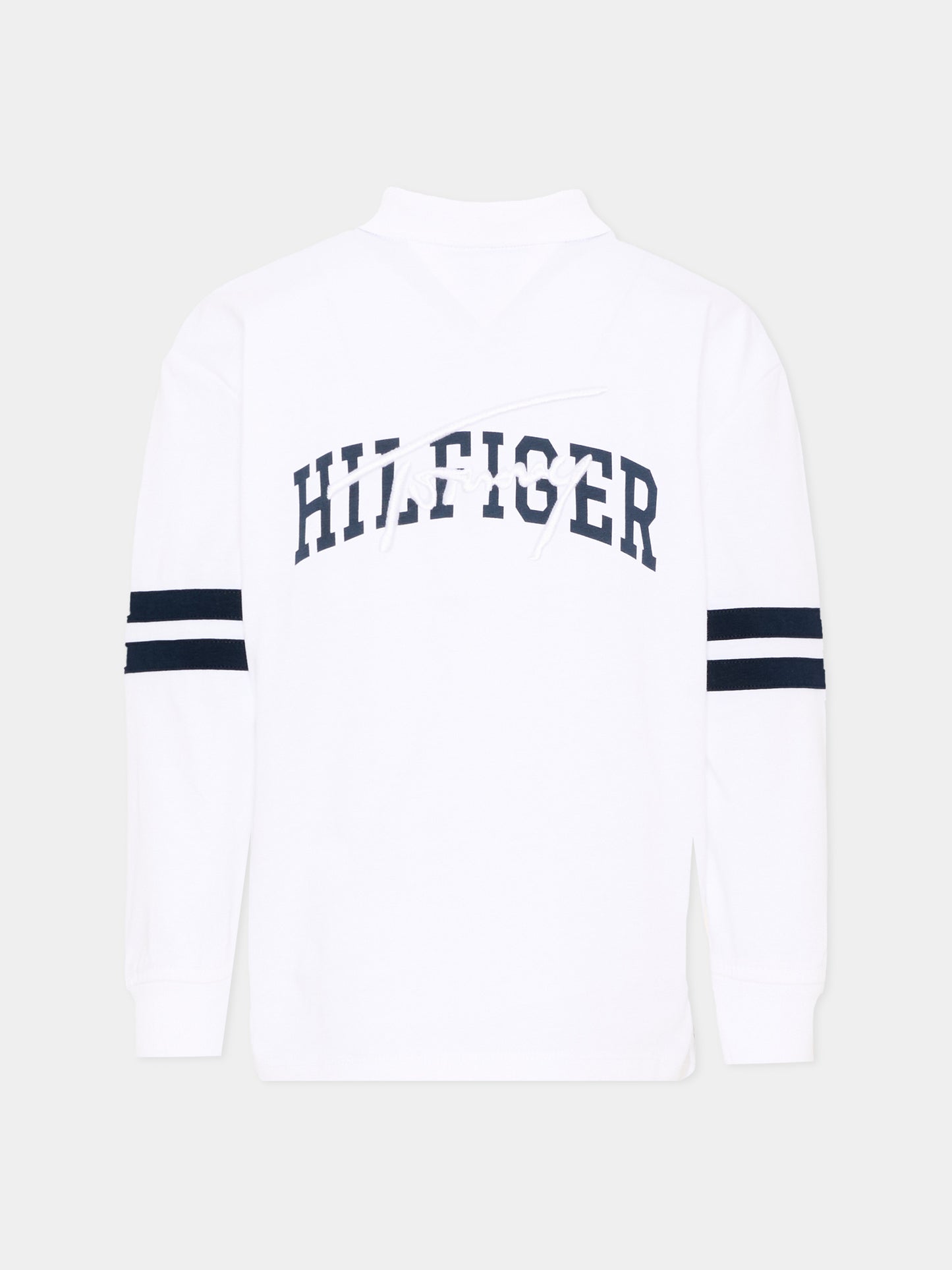 Polo bianca per bambino con logo,Tommy Hilfiger Junior,KB0KB09712 YBR