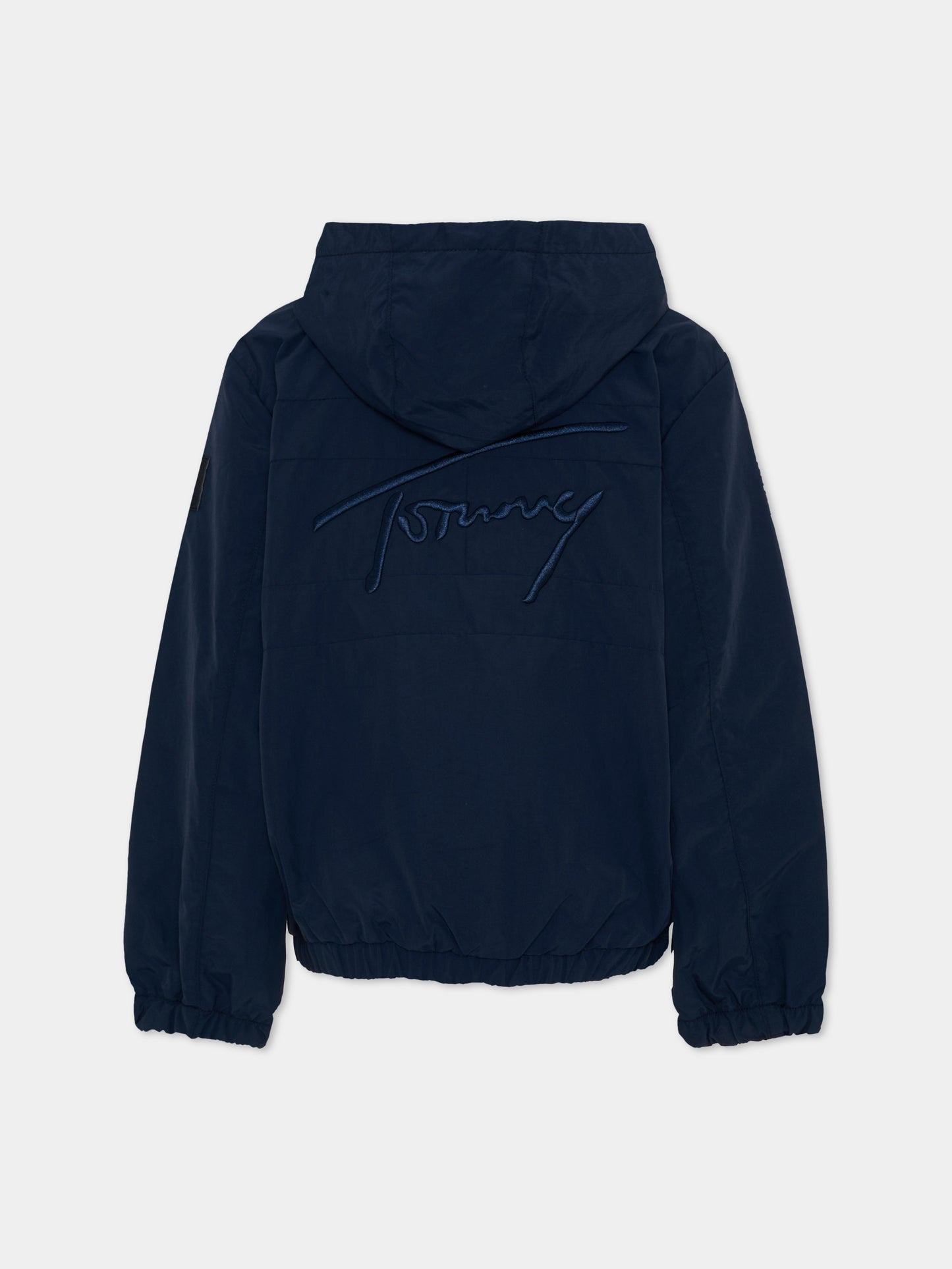 Giacca a vento blu per bambini logo,Tommy Hilfiger Junior,KB0KB09737 C1G
