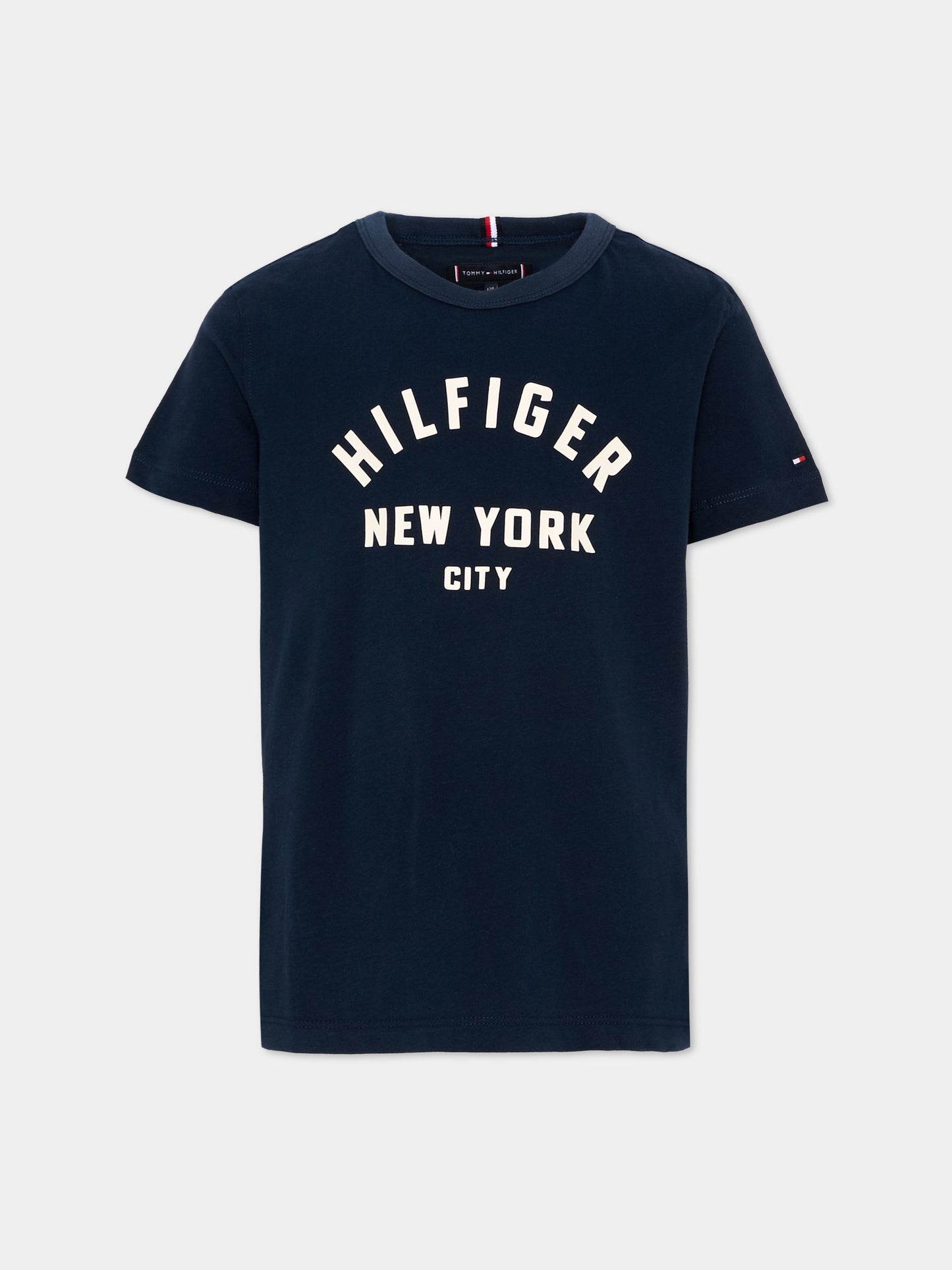 T-Shirt blu per bambini con logo,Tommy Hilfiger Junior,KB0KB09800 C1G