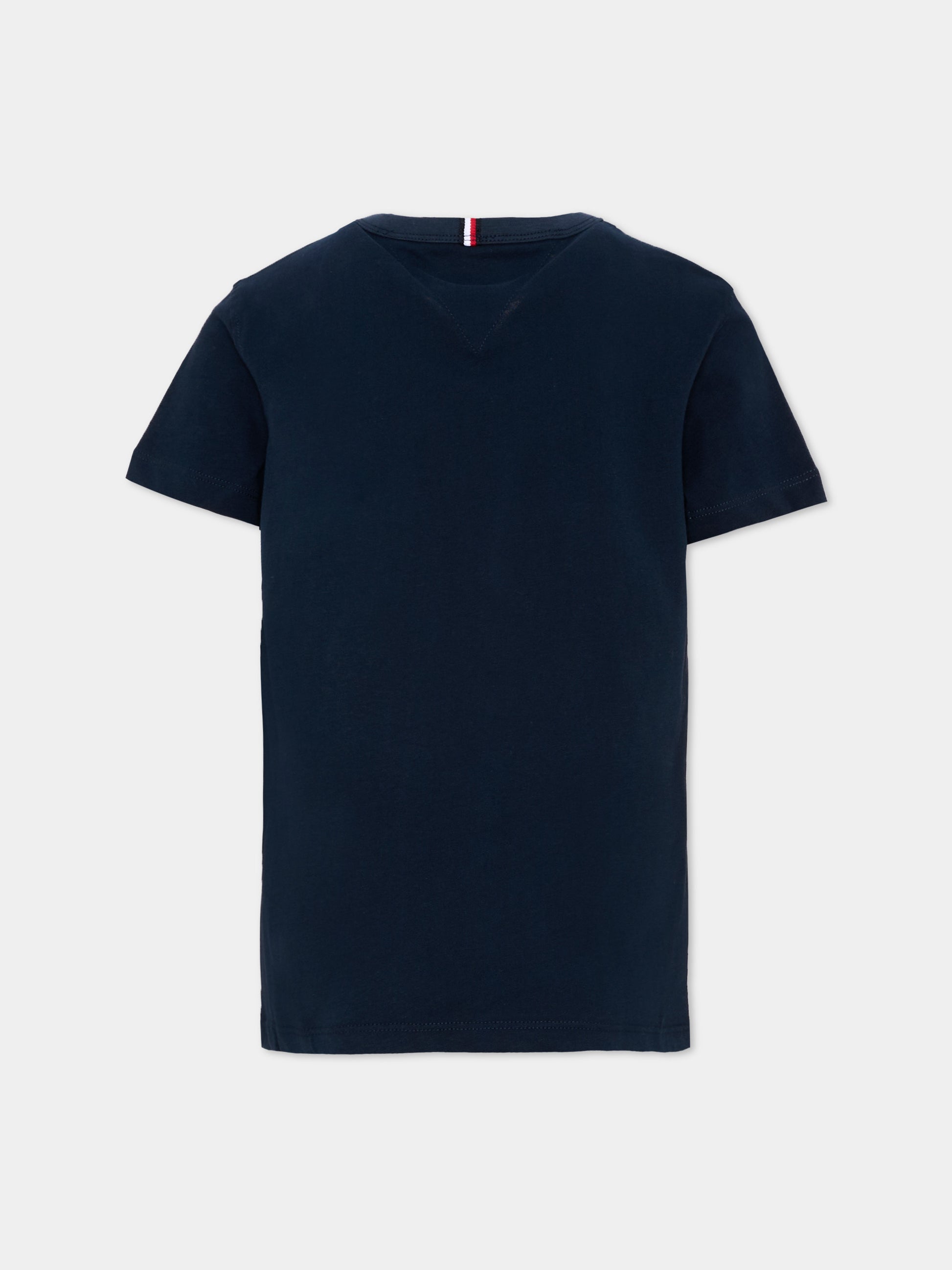 T-Shirt blu per bambini con logo,Tommy Hilfiger Junior,KB0KB09800 C1G