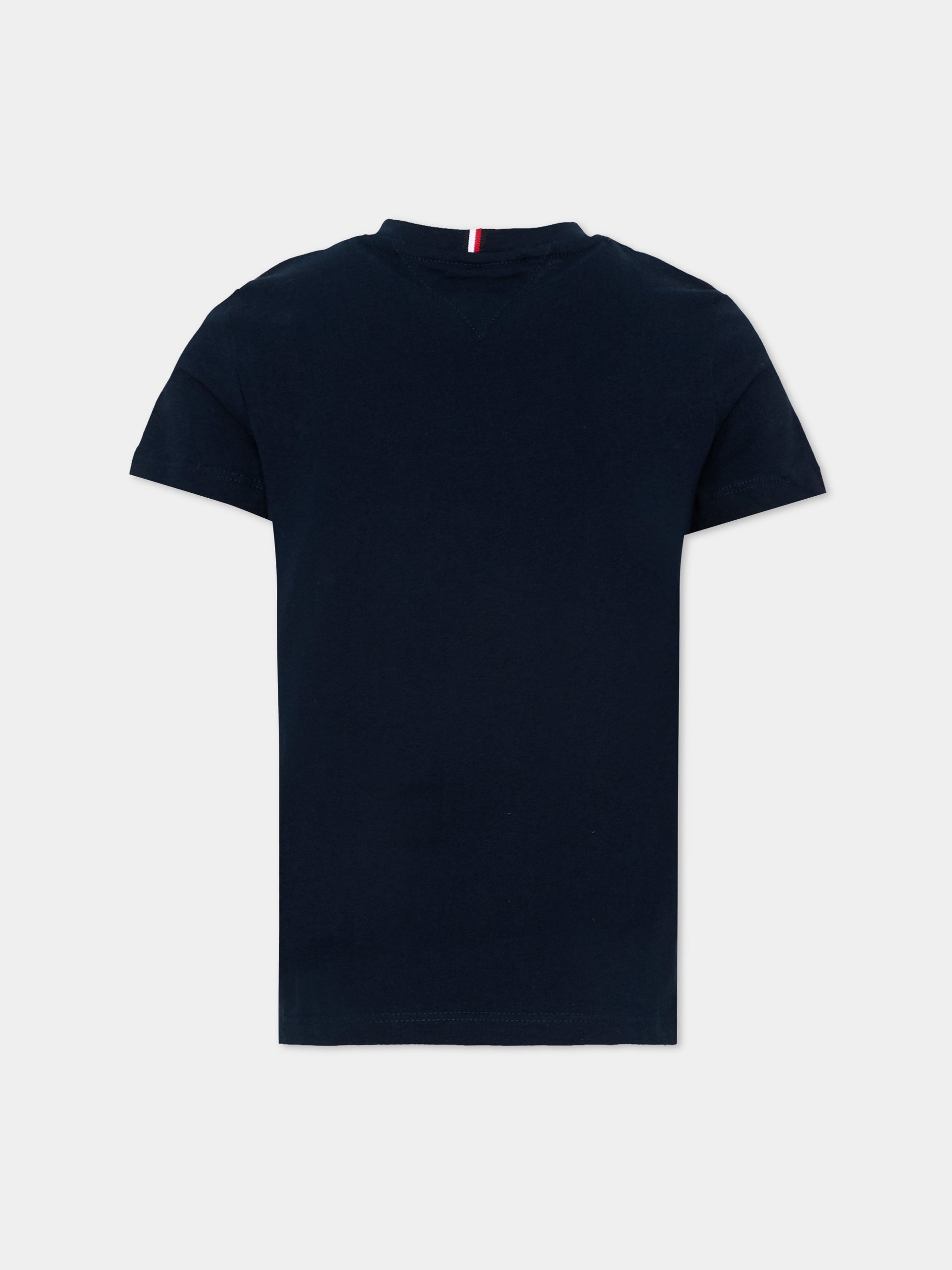 T-Shirt blu per bambino con logo,Tommy Hilfiger Junior,KB0KB09868 C1G