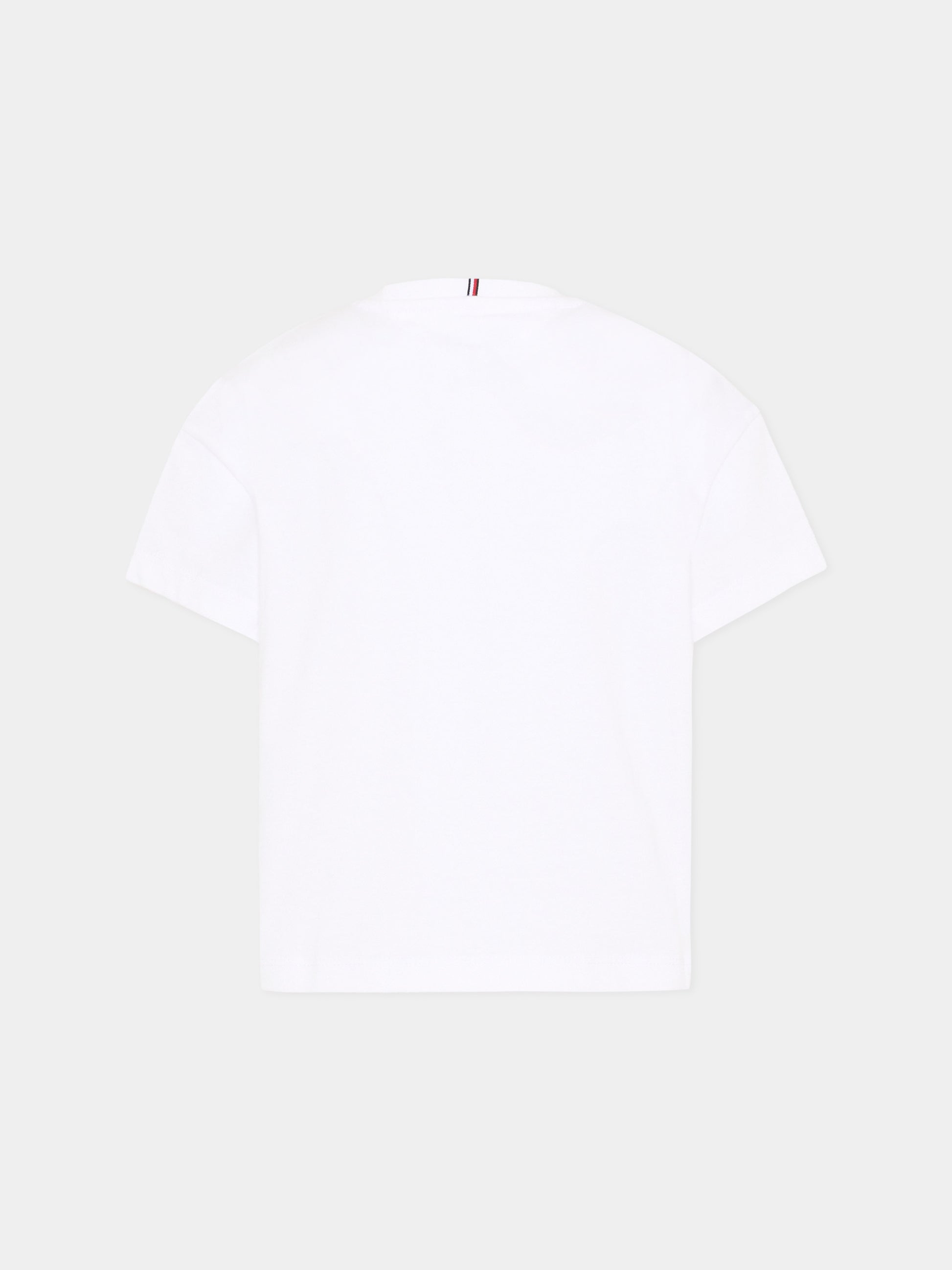 T-Shirt bianca per bambina con logo,Tommy Hilfiger Junior,KG0KG08635 YBR