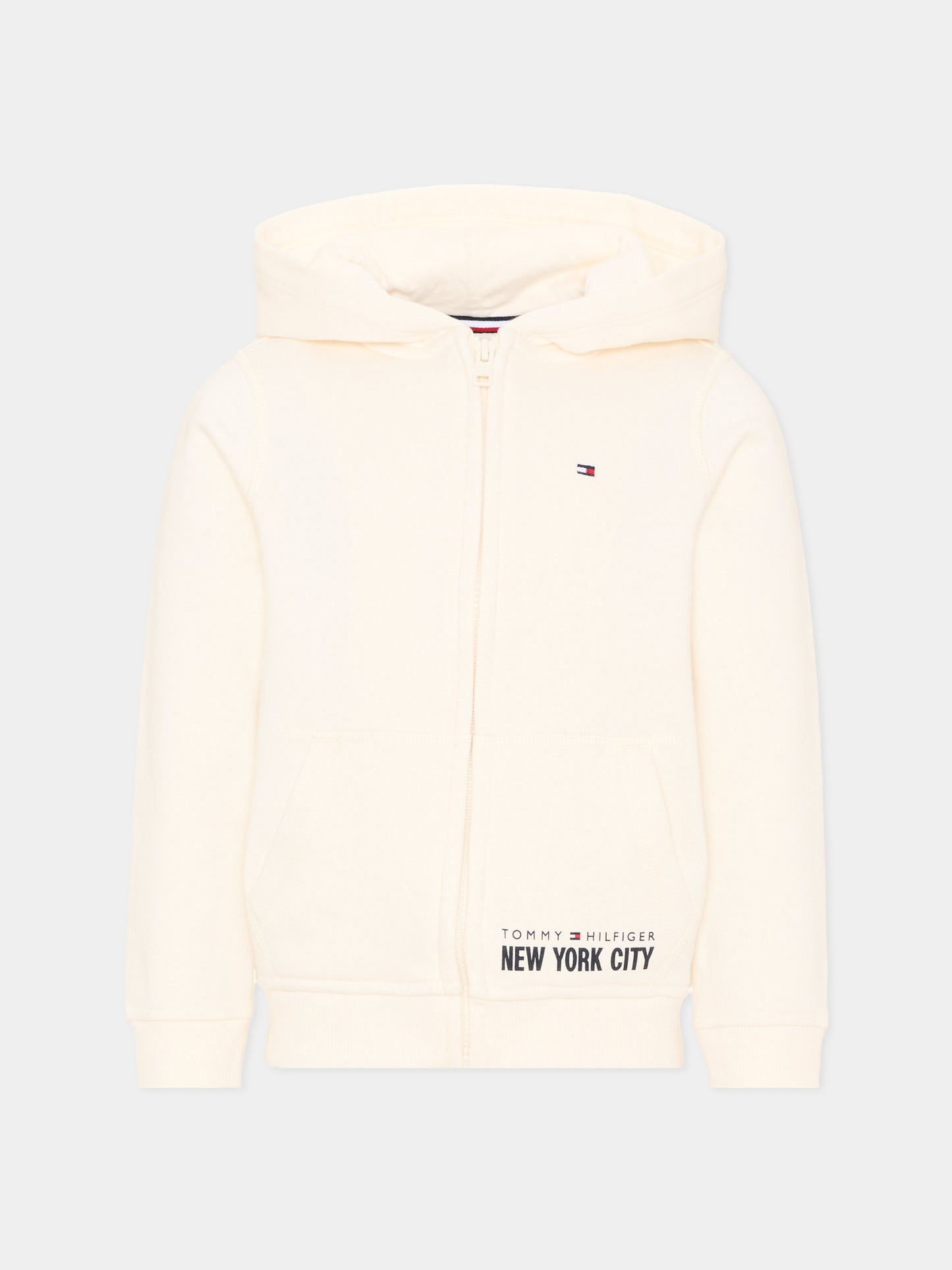 Felpa avorio per bambini con logo,Tommy Hilfiger Junior,KB0KB09894 YA8