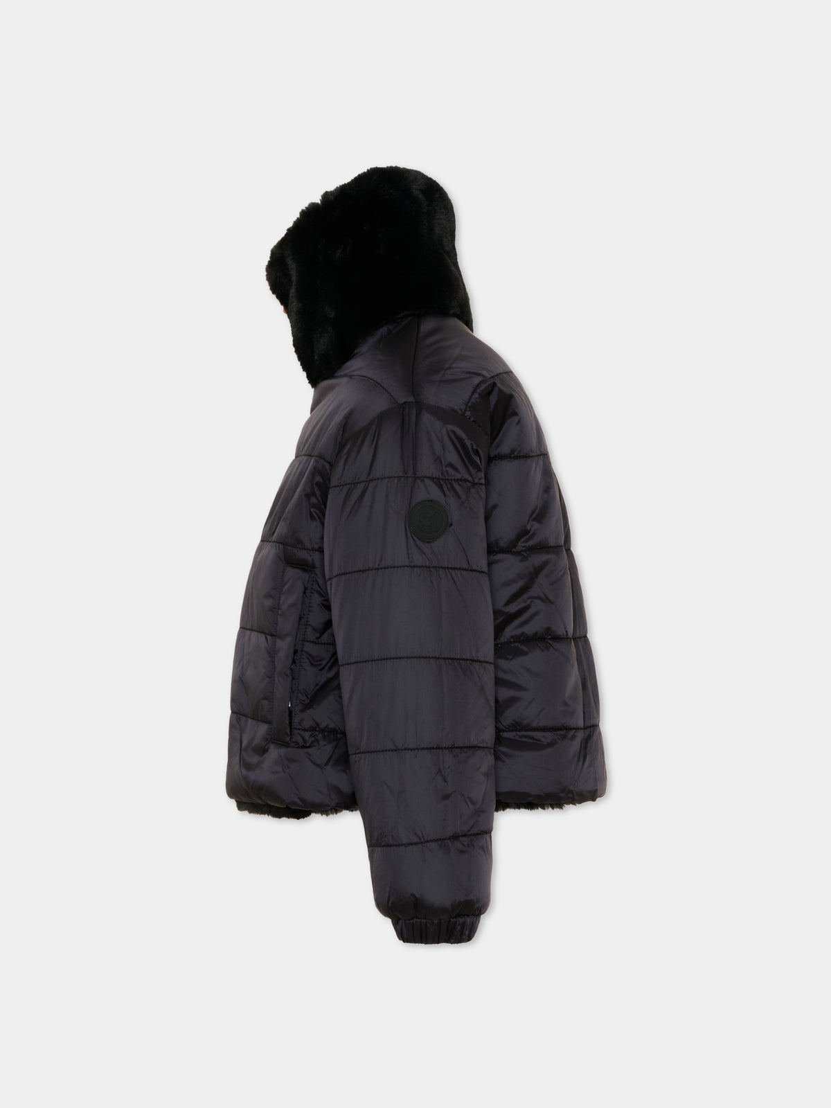 Ecopelliccia nera per bambina,Save The Duck Kids,J31352G FURY23 10000