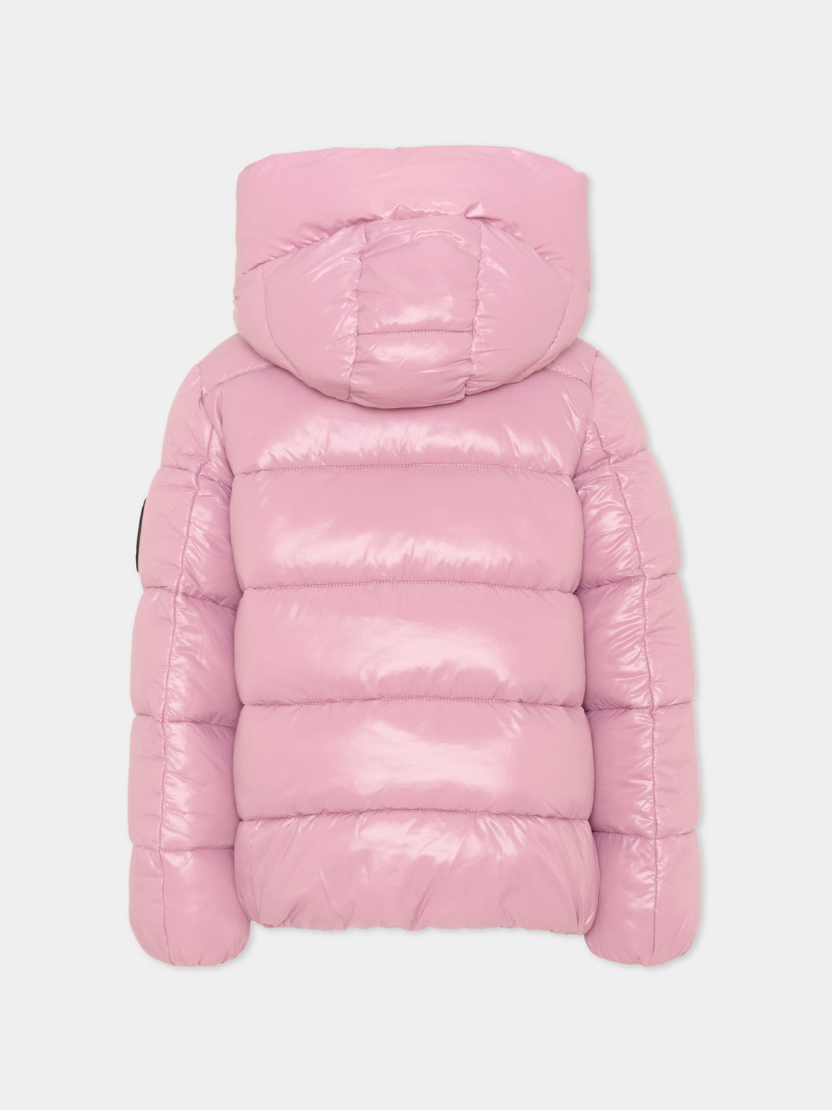 Piumino rosa per bambina con cappuccio,Save The Duck Kids,J31989G LOVE23 80044