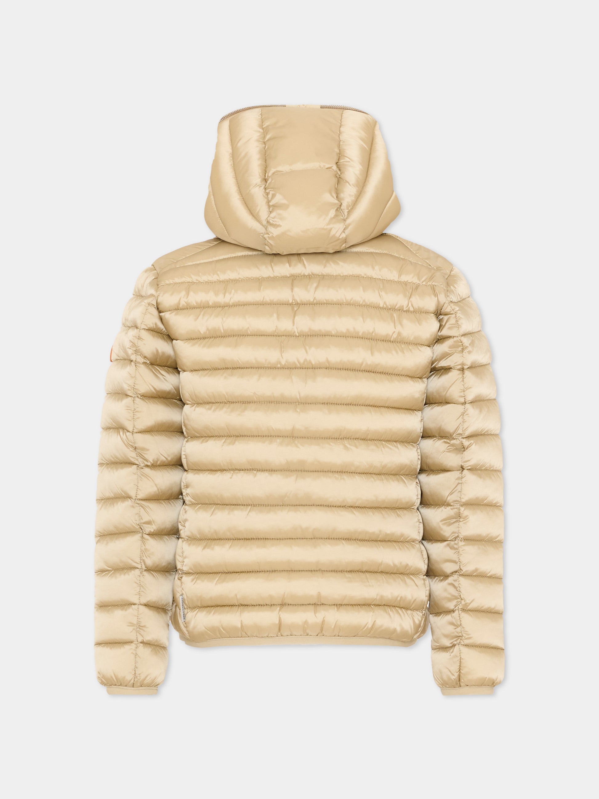 Piumino Iris beige per bambina con logo,Save The Duck Kids,J32310G IRIS21 40039