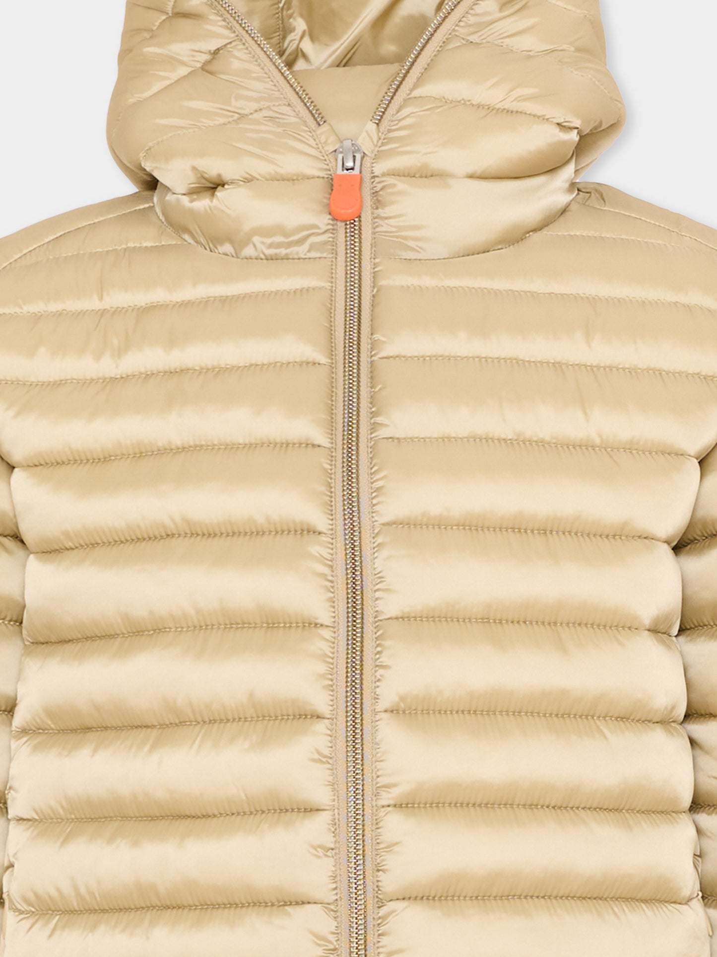 Piumino Iris beige per bambina con logo,Save The Duck Kids,J32310G IRIS21 40039