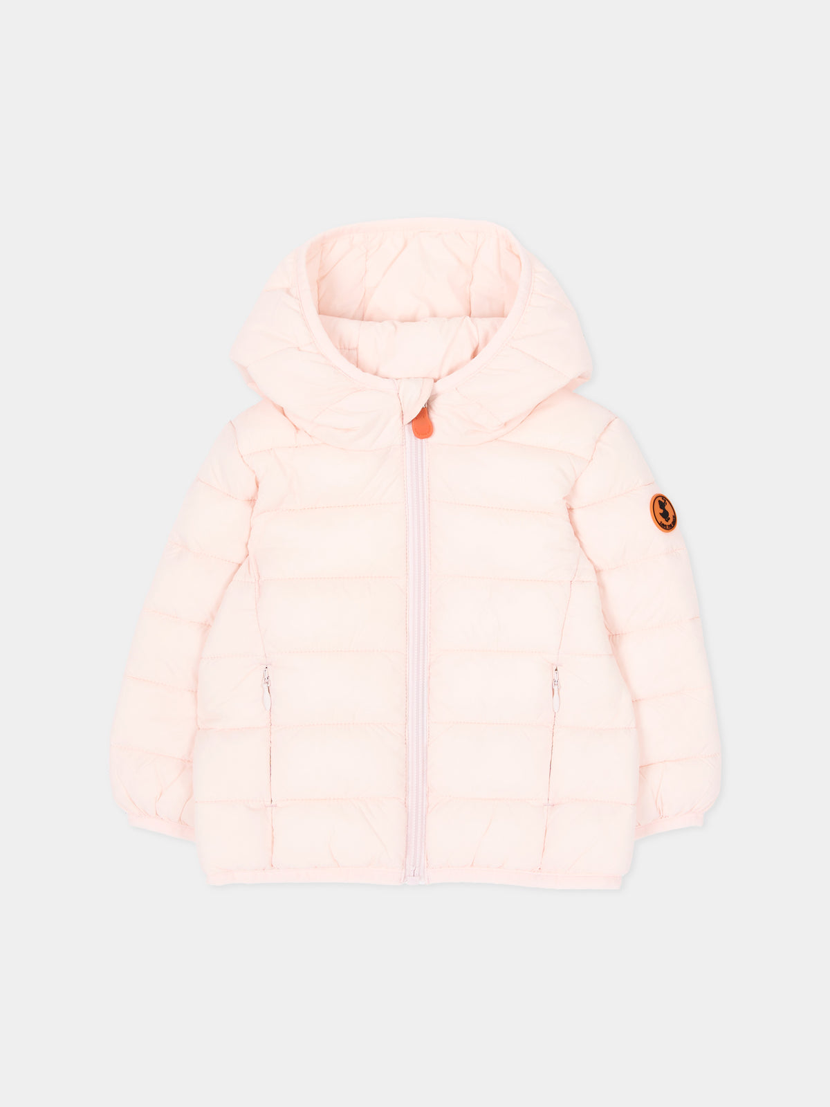 Piumino rosa per neonata con cappuccio,Save The Duck Kids,I33229X GIGA23 80054