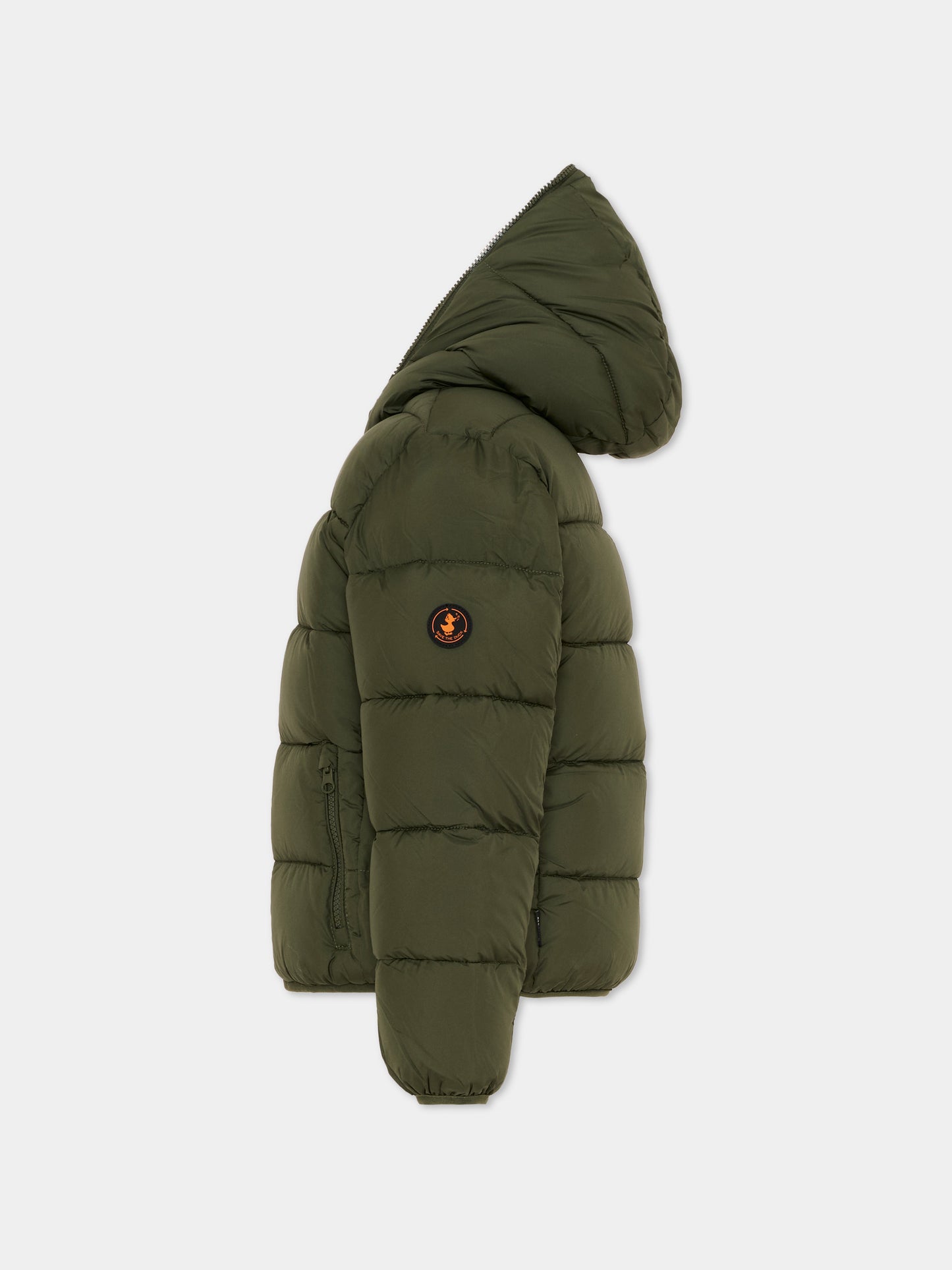Piumino Chaz verde per bambino con logo,Save The Duck Kids,J31859B MIRO21 50012