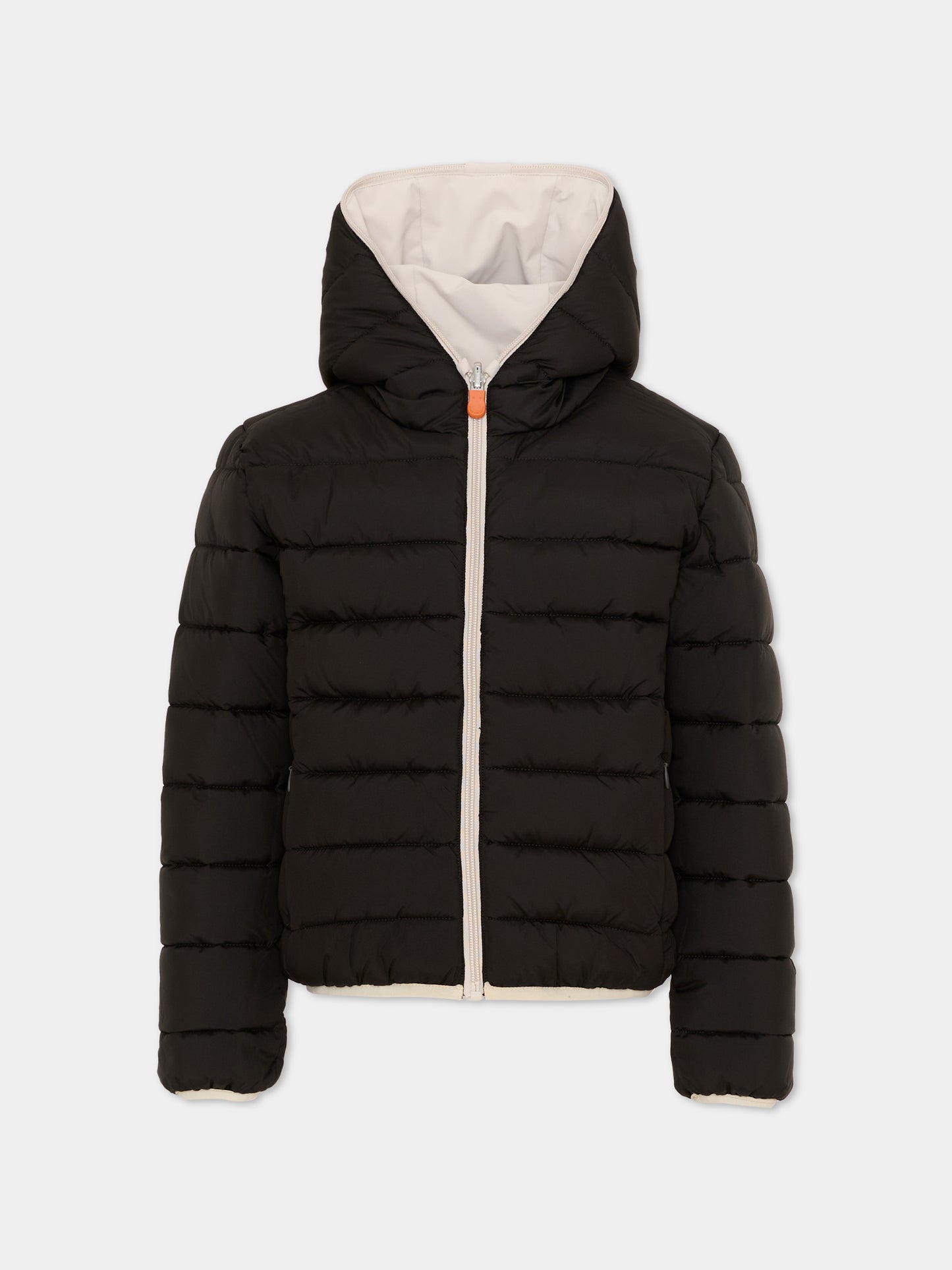 Piumino Oliver beige per bambini con logo,Save The Duck Kids,J33600B MATT21 40019