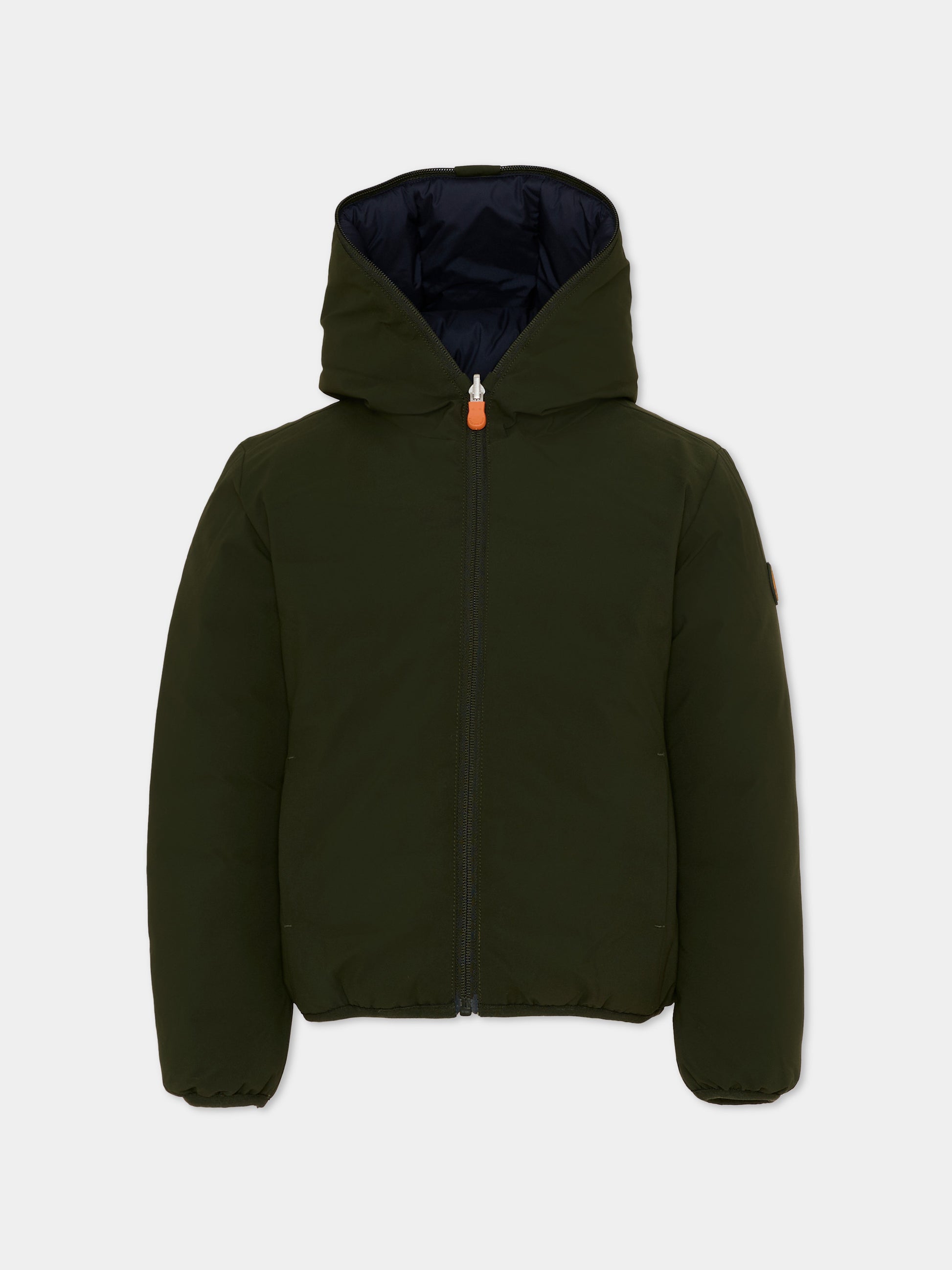 Piumino Oliver verde per bambini con logo,Save The Duck Kids,J33600B MATT21 50071