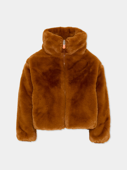 Ecopelliccia Ceri beige per bambina,Save The Duck Kids,J31352G FURY21 40044