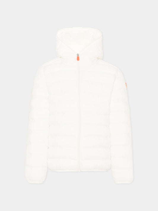 Piumino bianco Lily per bambina con logo,Save The Duck Kids,J32310G GIGA21 00002