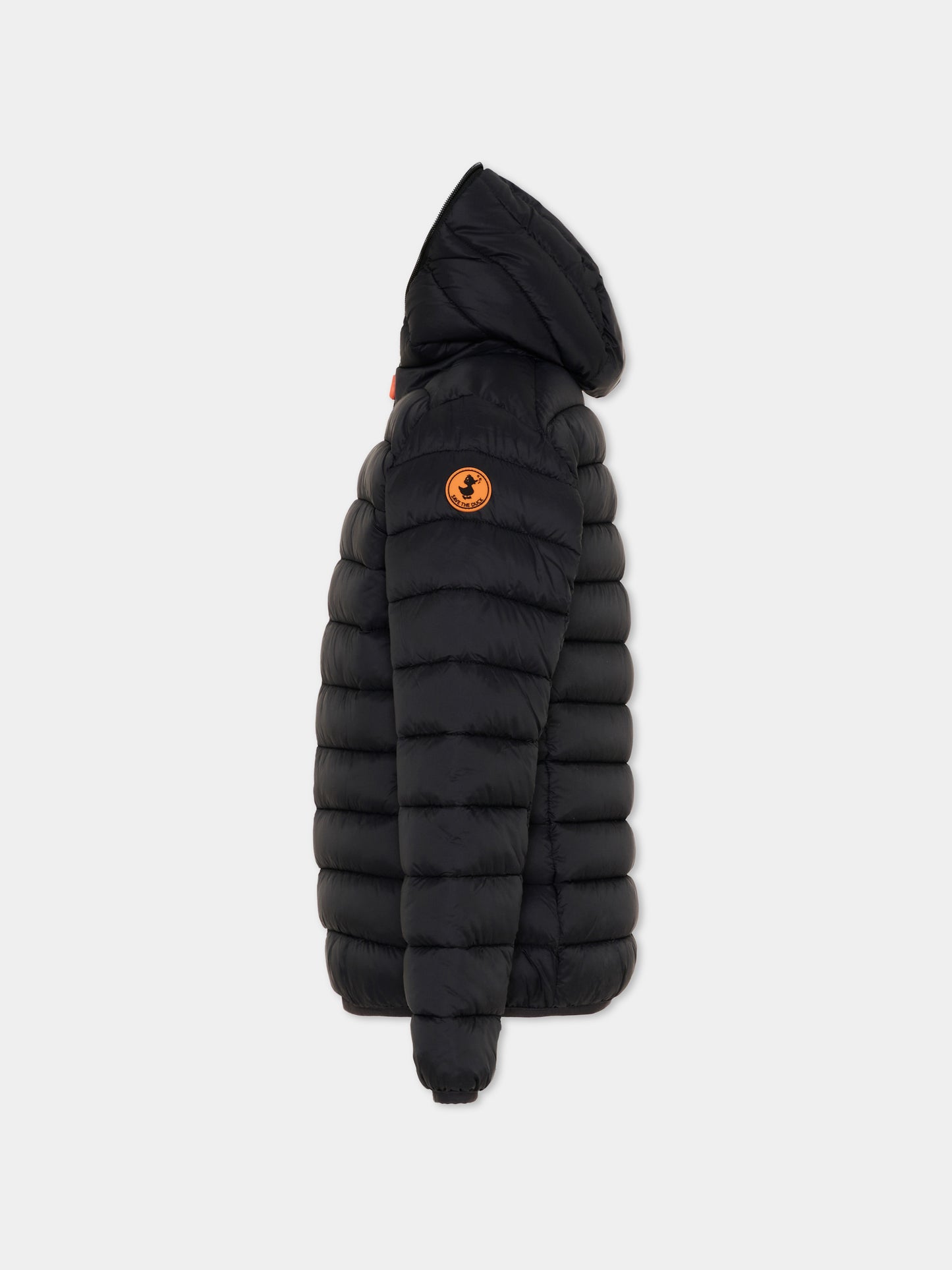 Piumino nero Lily per bambini con logo,Save The Duck Kids,J32310G GIGA21 10000
