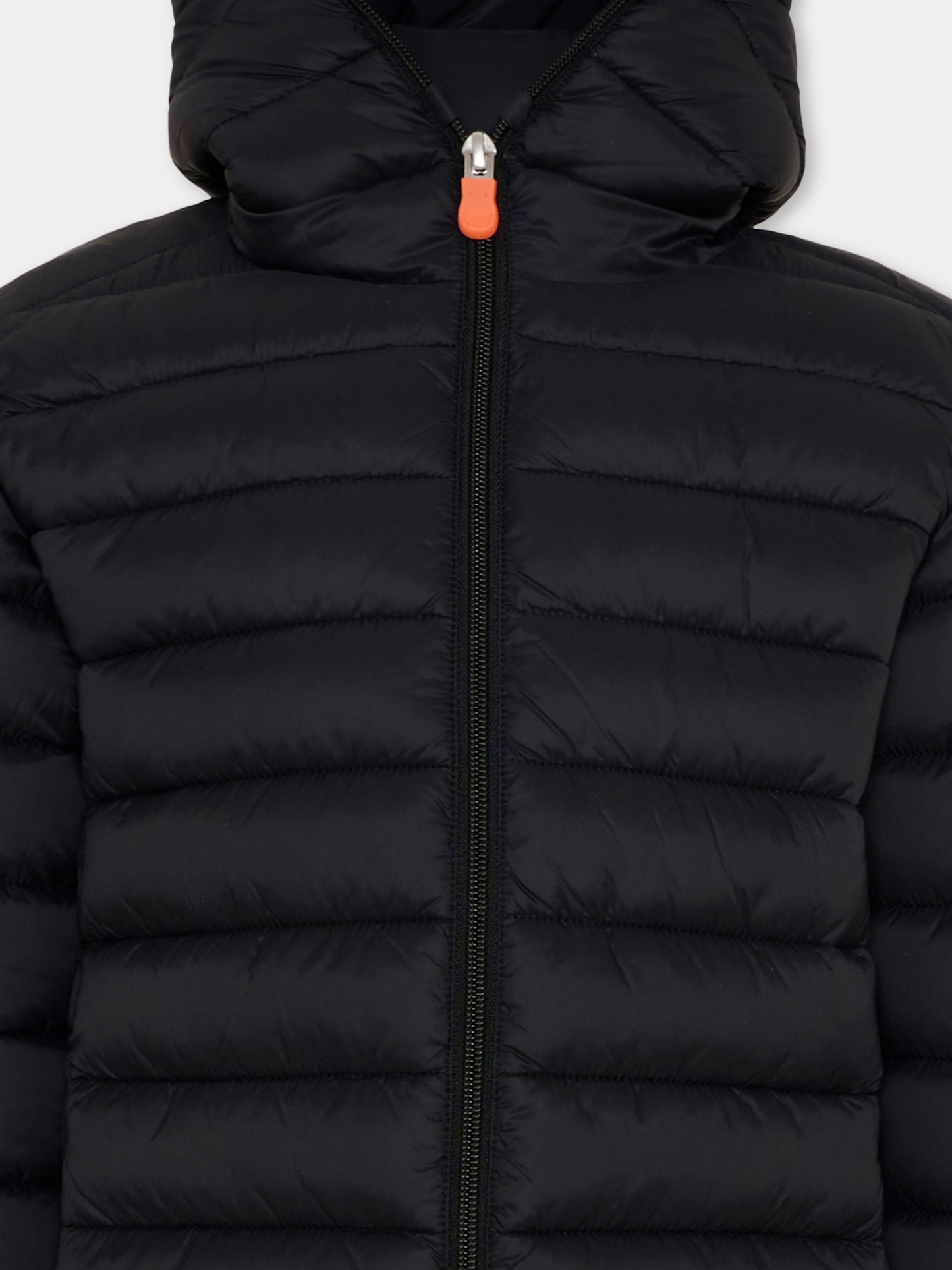 Piumino nero Lily per bambini con logo,Save The Duck Kids,J32310G GIGA21 10000