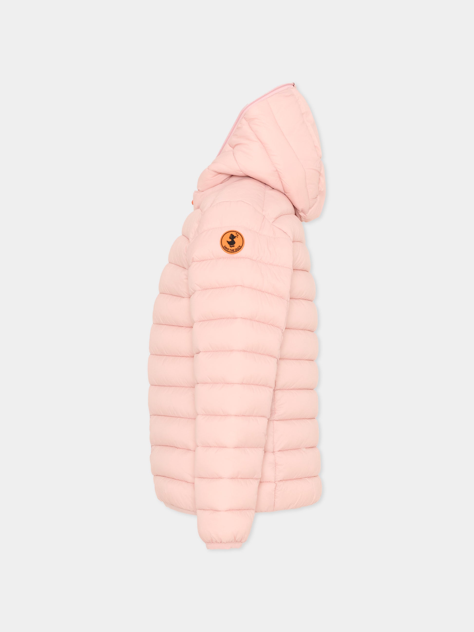 Piumino Lily rosa per bambina con logo,Save The Duck Kids,J32310G GIGA21 80007