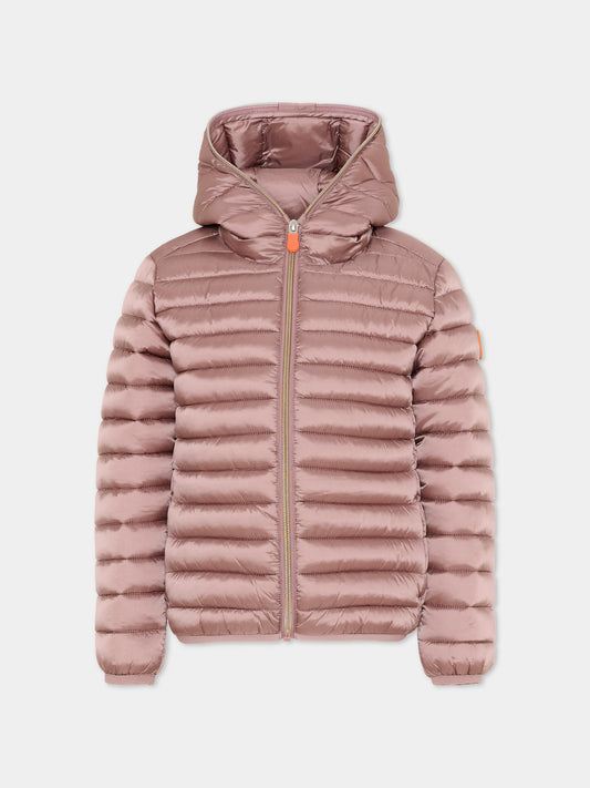 Piumino Iris rosa per bambina con logo,Save The Duck Kids,J32310G IRIS21 80013