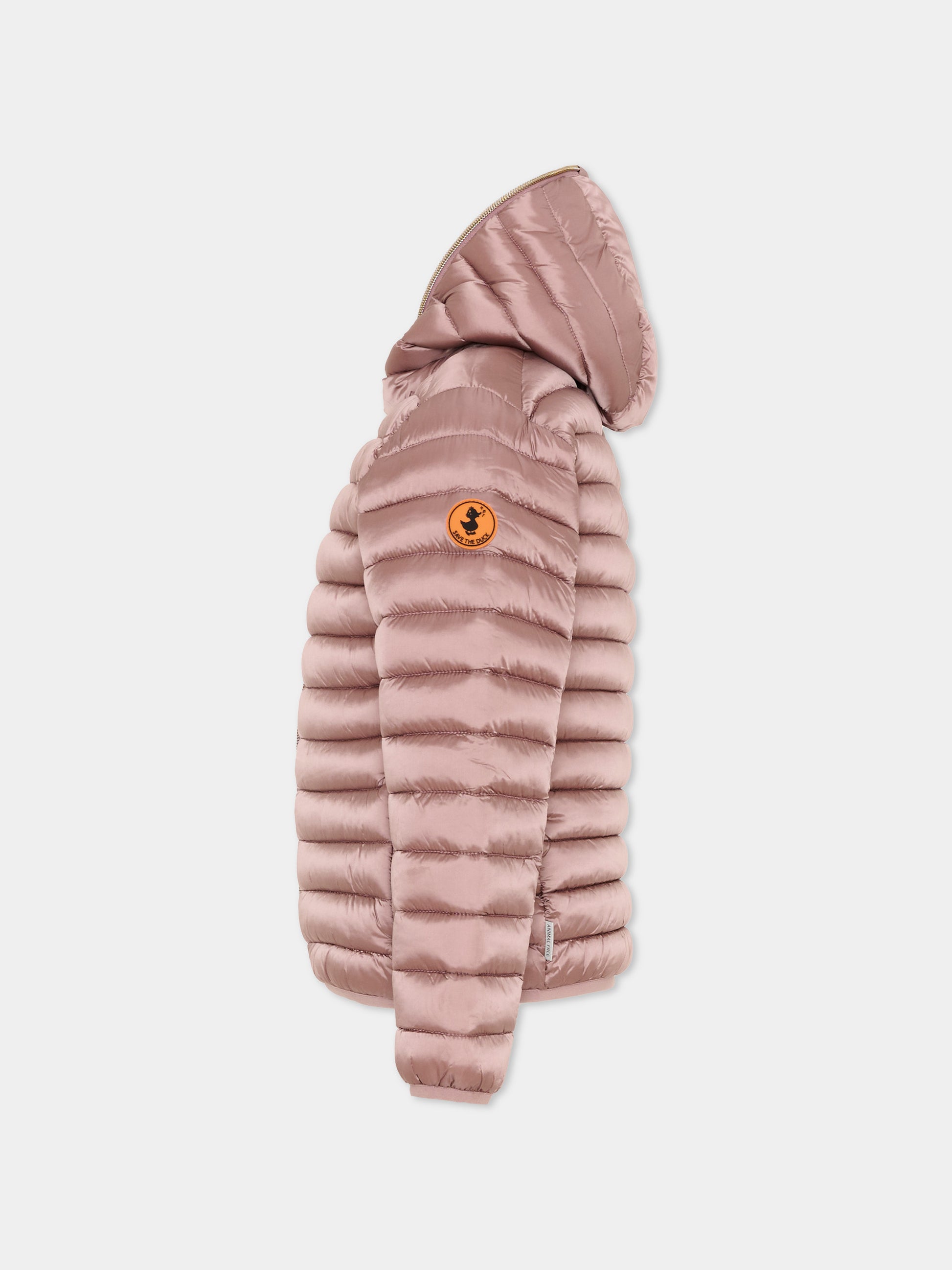 Piumino Iris rosa per bambina con logo,Save The Duck Kids,J32310G IRIS21 80013