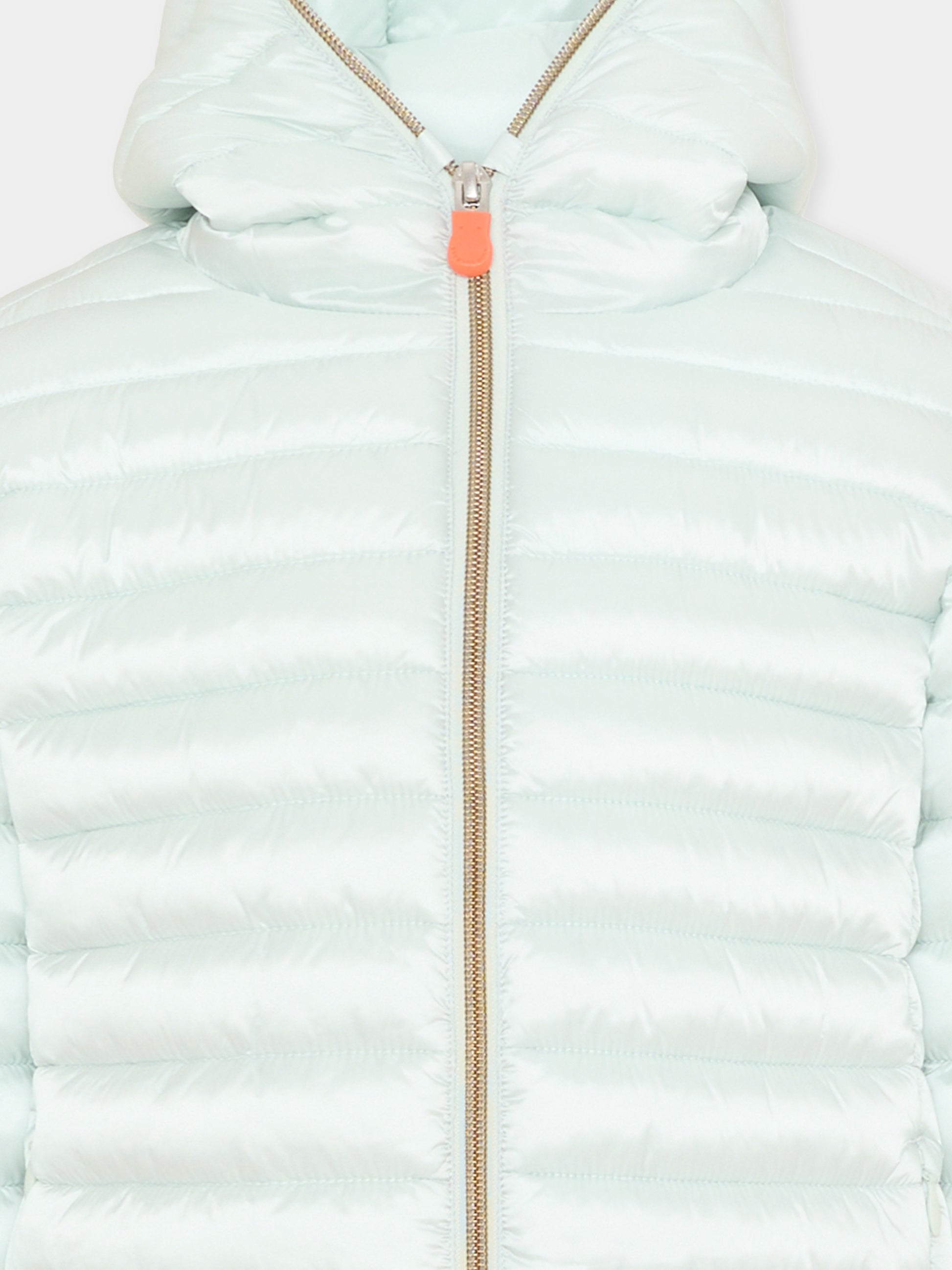 Piumino Iris celeste per bambina con logo,Save The Duck Kids,J32310G IRIS21 90067