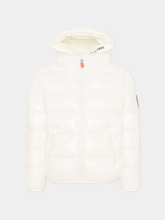 Piumino Kate bianco per bambini con logo,Save The Duck Kids,J38090G LOVE21 00002