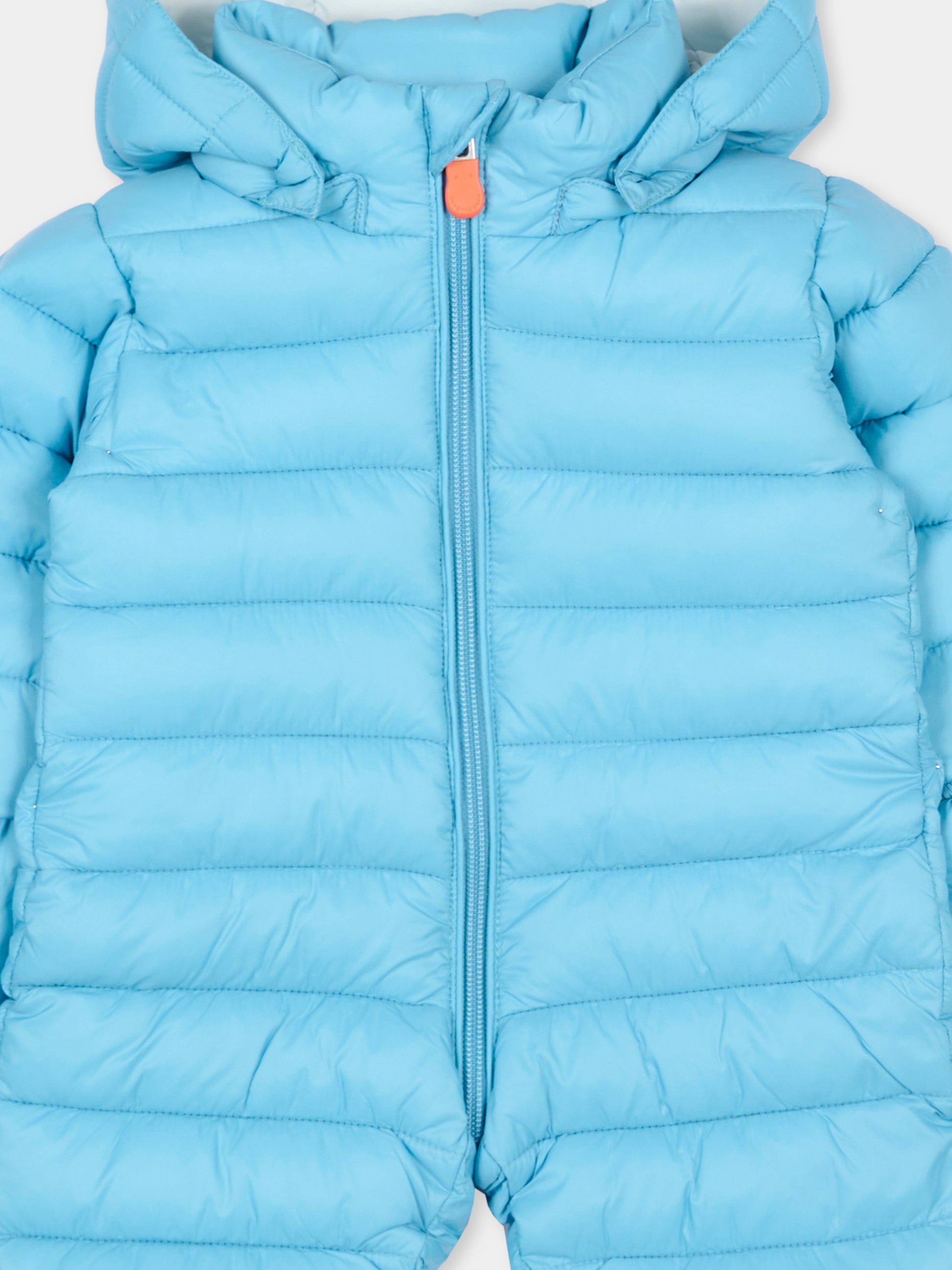 Piumino Storm celeste per neonati con logo,Save The Duck Kids,I30002X GIGA21 90068