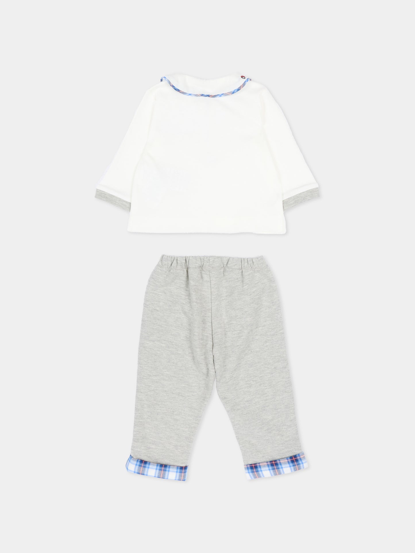 Completo elegante multicolor per neonato con papillon,Monnalisa,22F509 6000 0132