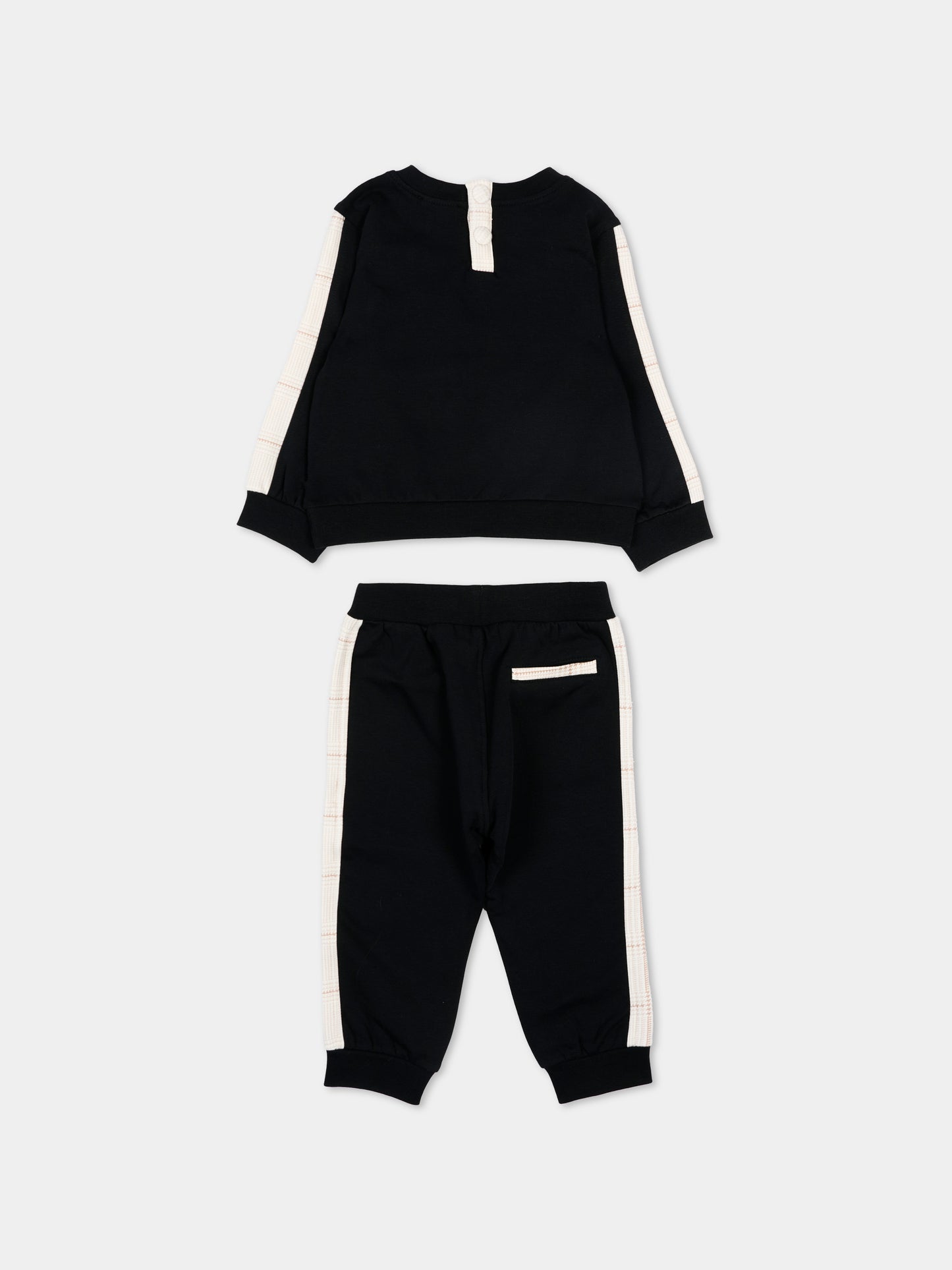 Completo sportivo nero per neonato con orsetto,Monnalisa,28F500 6004 5005