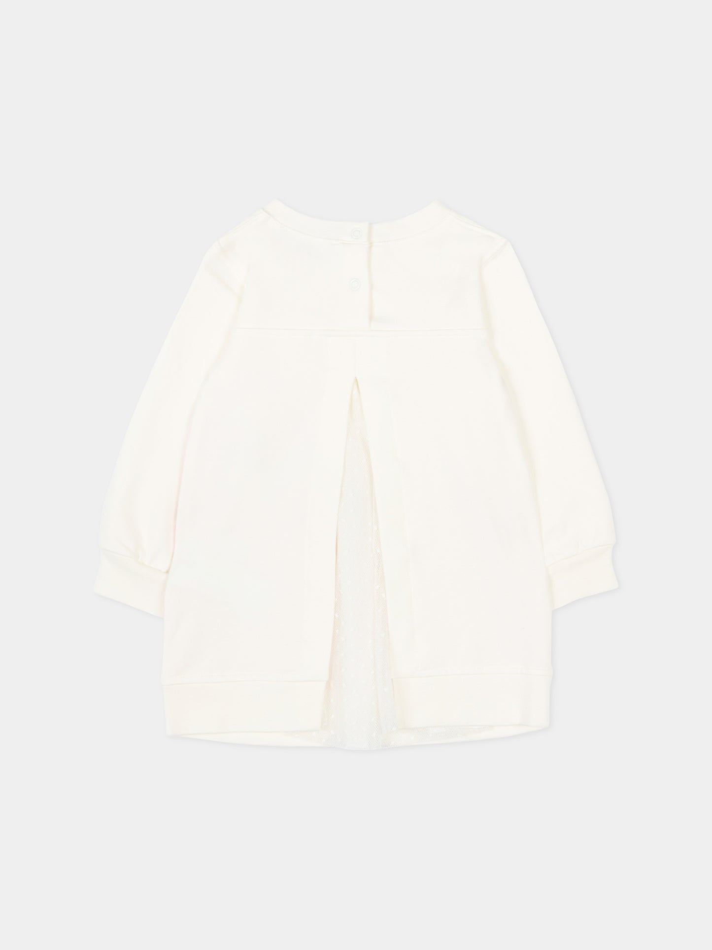 Vestito avorio per neonata con cagnolino,Monnalisa,39F901 6004 0190