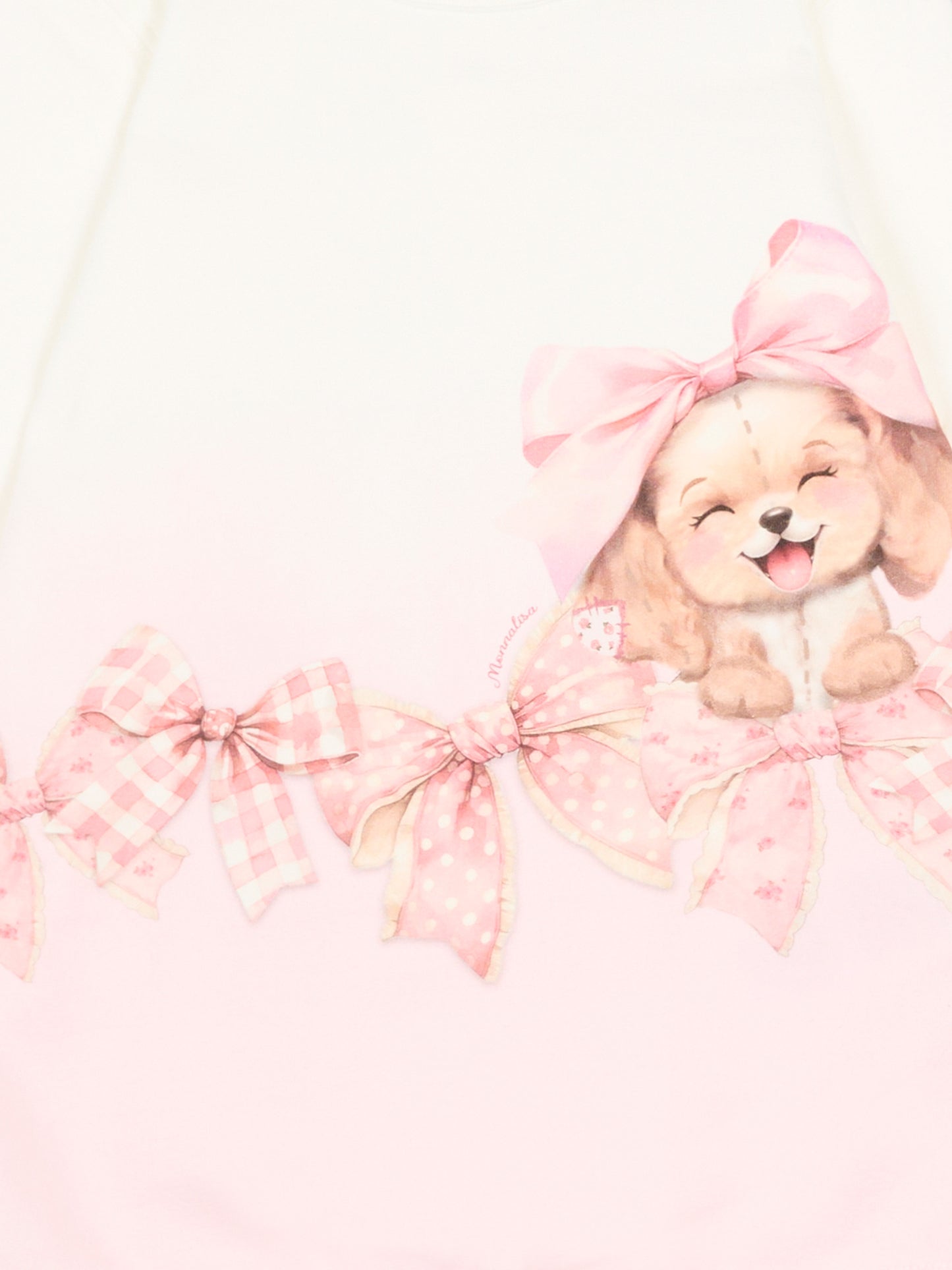 Vestito avorio per neonata con cagnolino,Monnalisa,39F901 6004 0190