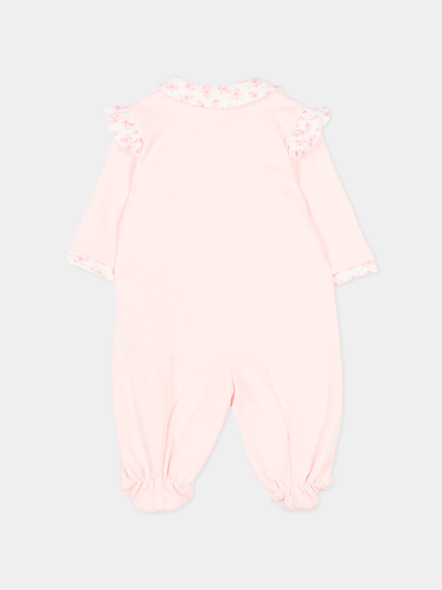 Tutina rosa per neonata con rouches,Monnalisa,35F200 6000 091C