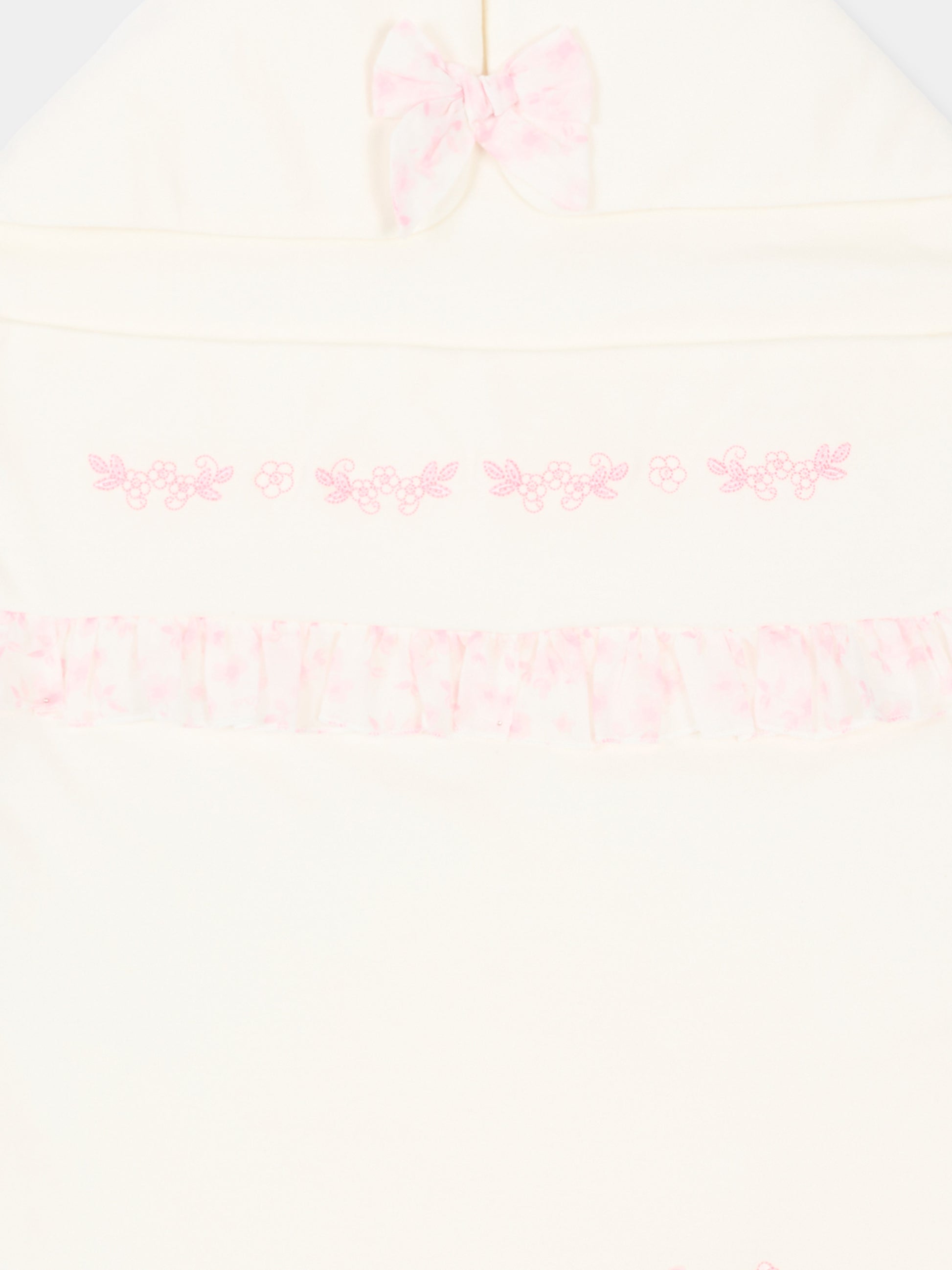 Sacco nanna rosa per neonata con ricami floreali,Monnalisa,35F005 6000 0191