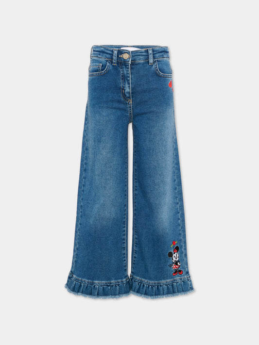 Jeans denim per bambina con Minnie,Monnalisa,19F417NP 6043 0055