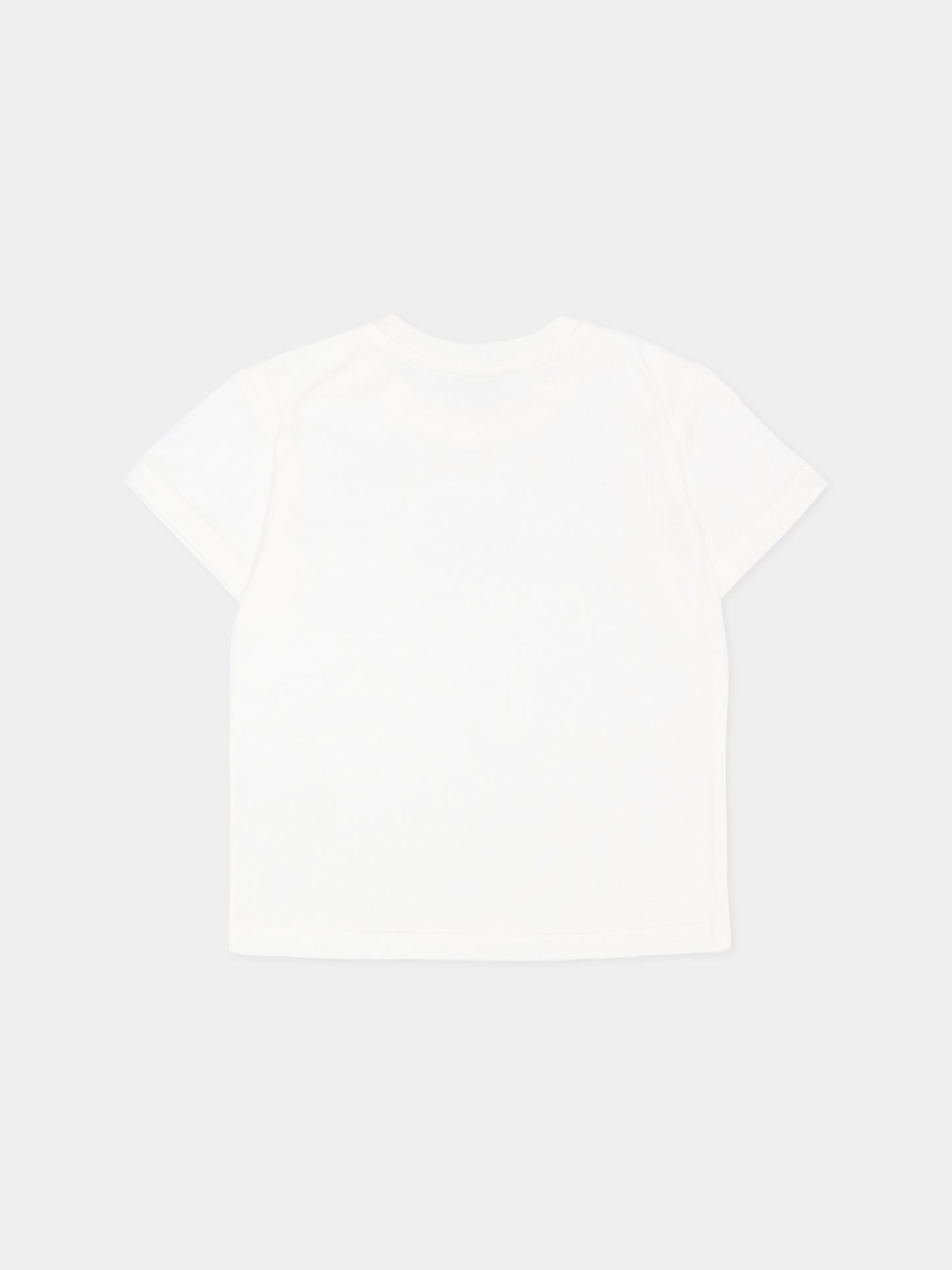 T-shirt avorio con logo per neonato,Dolce & Gabbana Kids,L1JTEY G7P4Z W0111