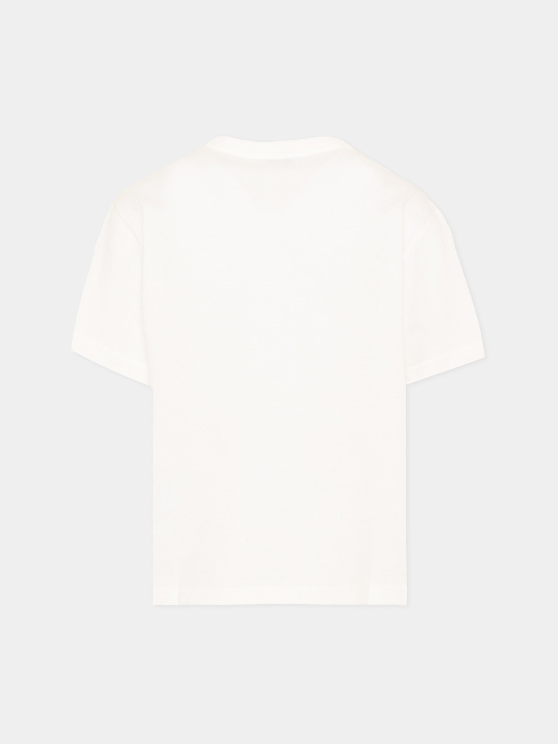 T-shirt avorio con logo per bambino,Dolce & Gabbana Kids,L4JTHV G7P4Z W0111
