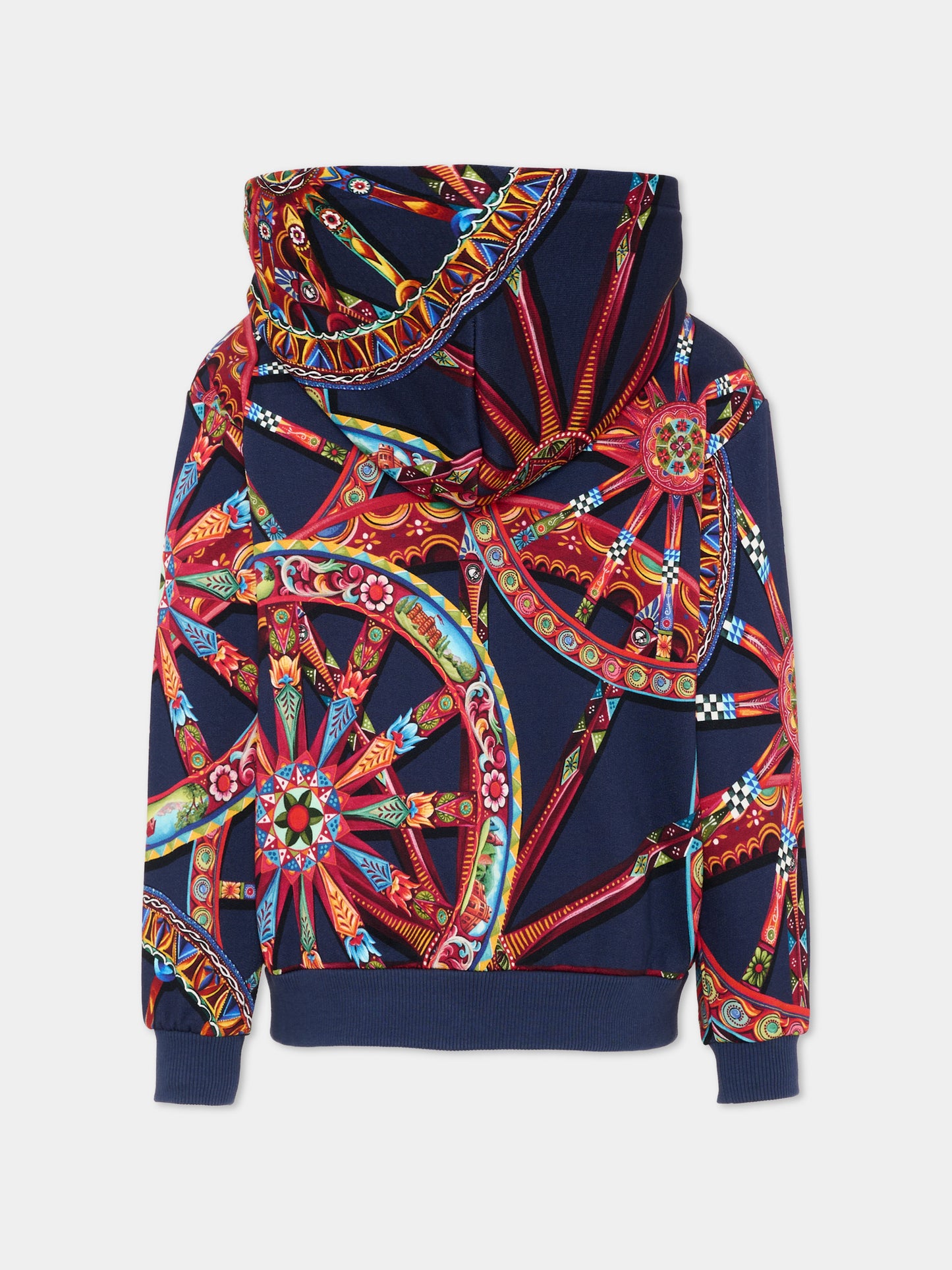Felpa blu per bambino con Carretto Siciliano,Dolce & Gabbana Kids,L4JWNT HS7RF HB6DU