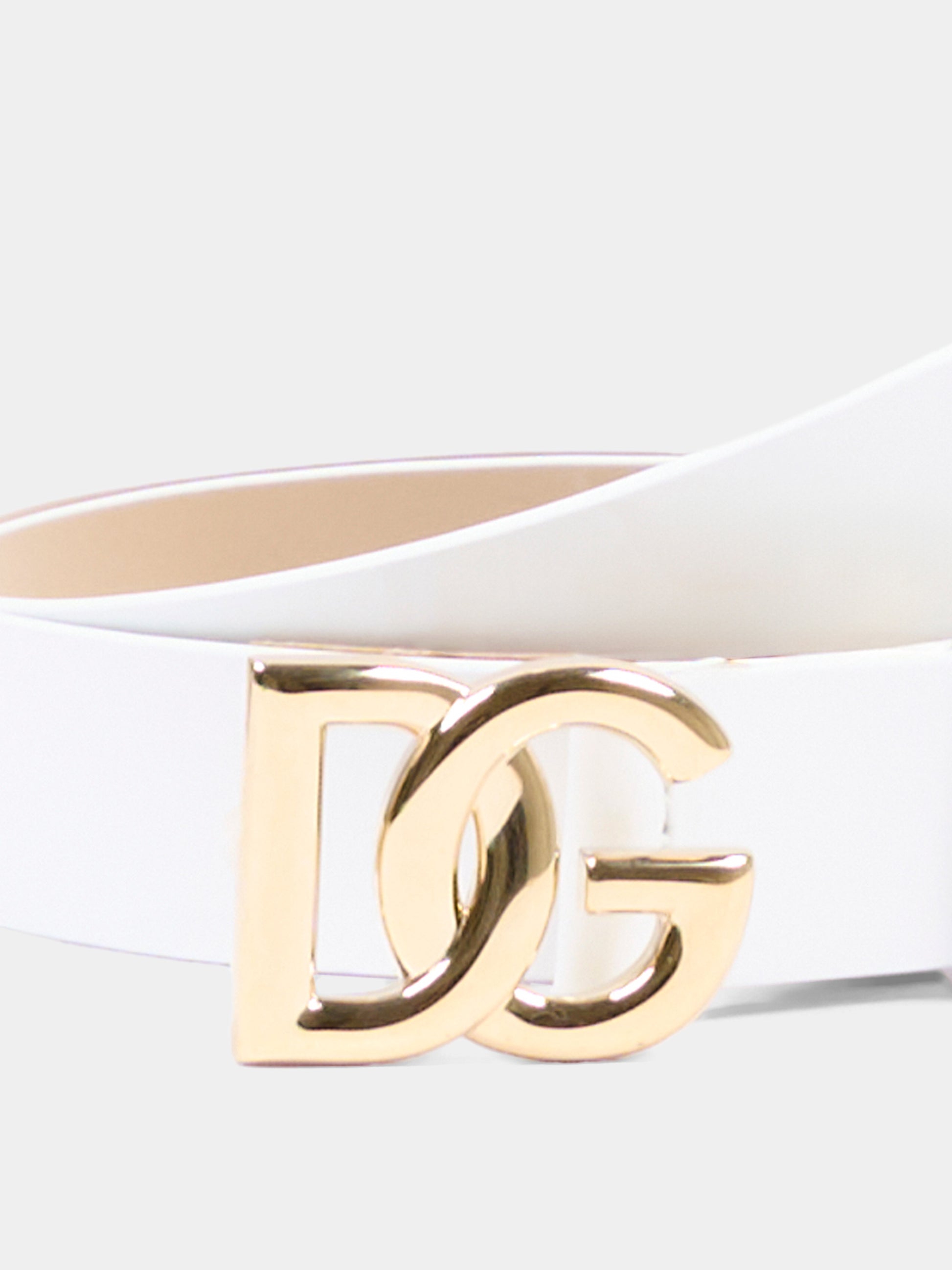 Cintura bianca per bambina con logo,Dolce & Gabbana Kids,EE0068 A1067 87682