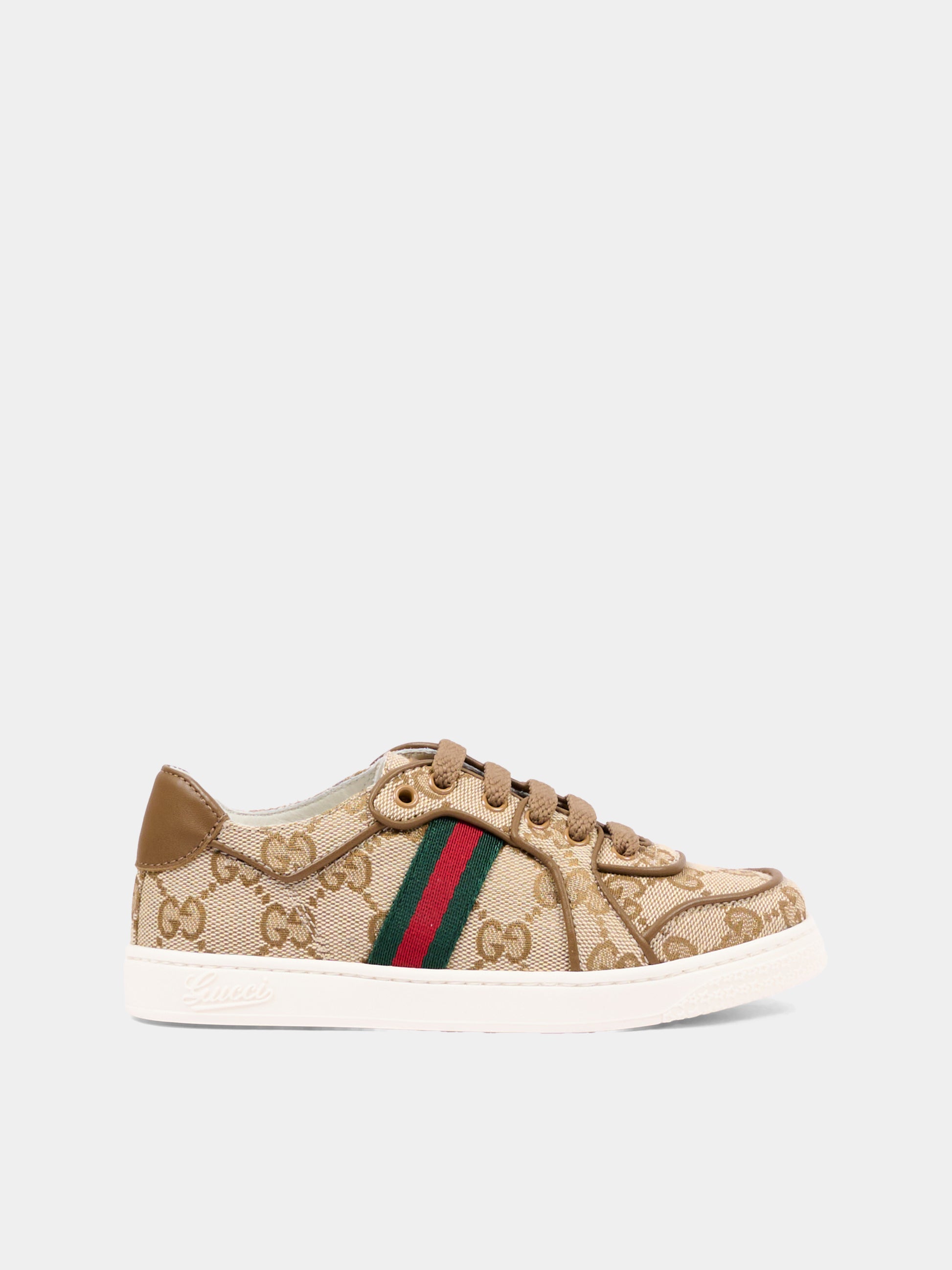 Sneakers beige monogramma GG per bambini,Gucci Kids,873450 FAF5F 9644