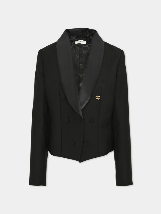 Giacca nera per bambino con logo,Gucci Kids,863911 XWA84 1000