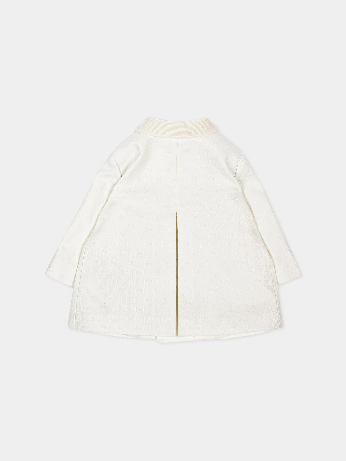 Cappotto avorio per neonato Jacquard GG,Gucci Kids,863983 XWA9R 9799