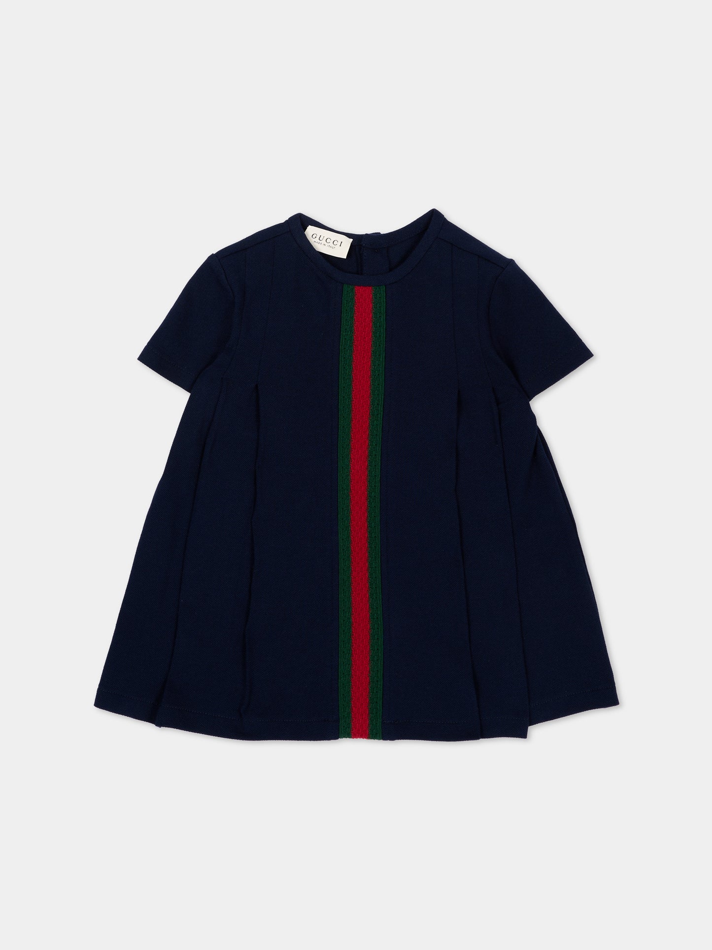 Vestito a manica corta blu per neonata,Gucci Kids,867972 XJHVF 4306