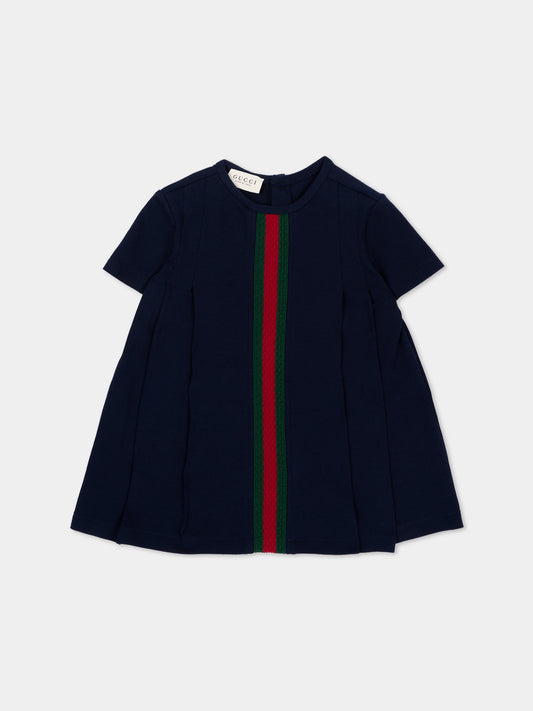 Vestito a manica corta blu per neonata,Gucci Kids,867972 XJHVF 4306